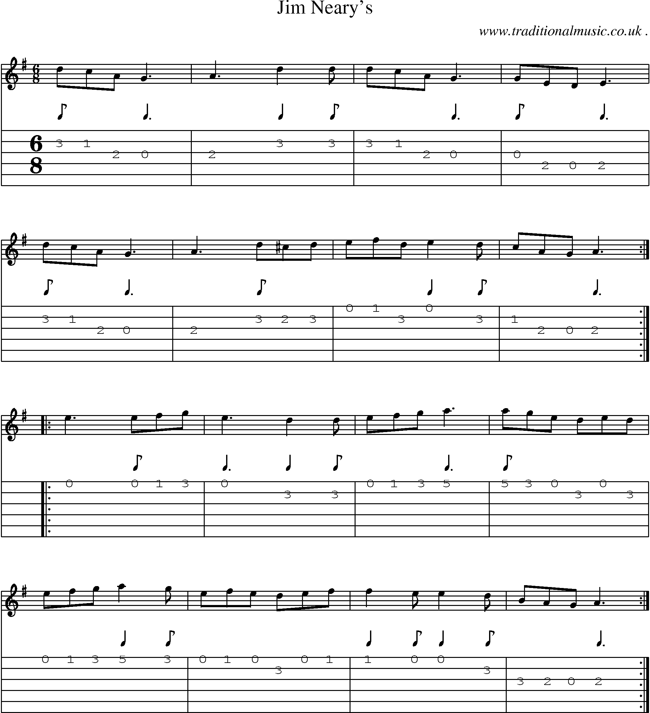 Sheet-Music and Guitar Tabs for Jim Nearys