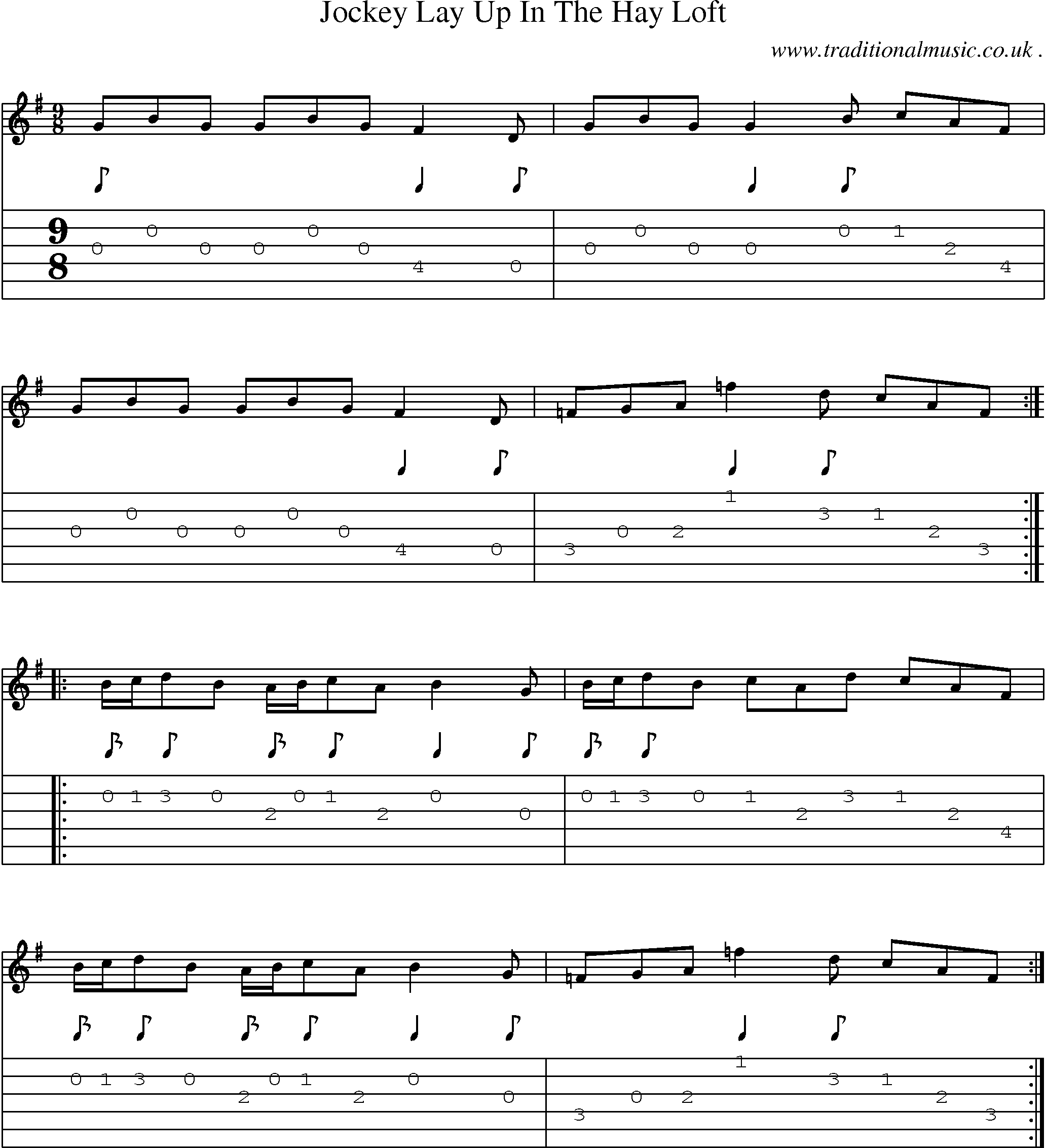 Sheet-Music and Guitar Tabs for Jockey Lay Up In The Hay Loft