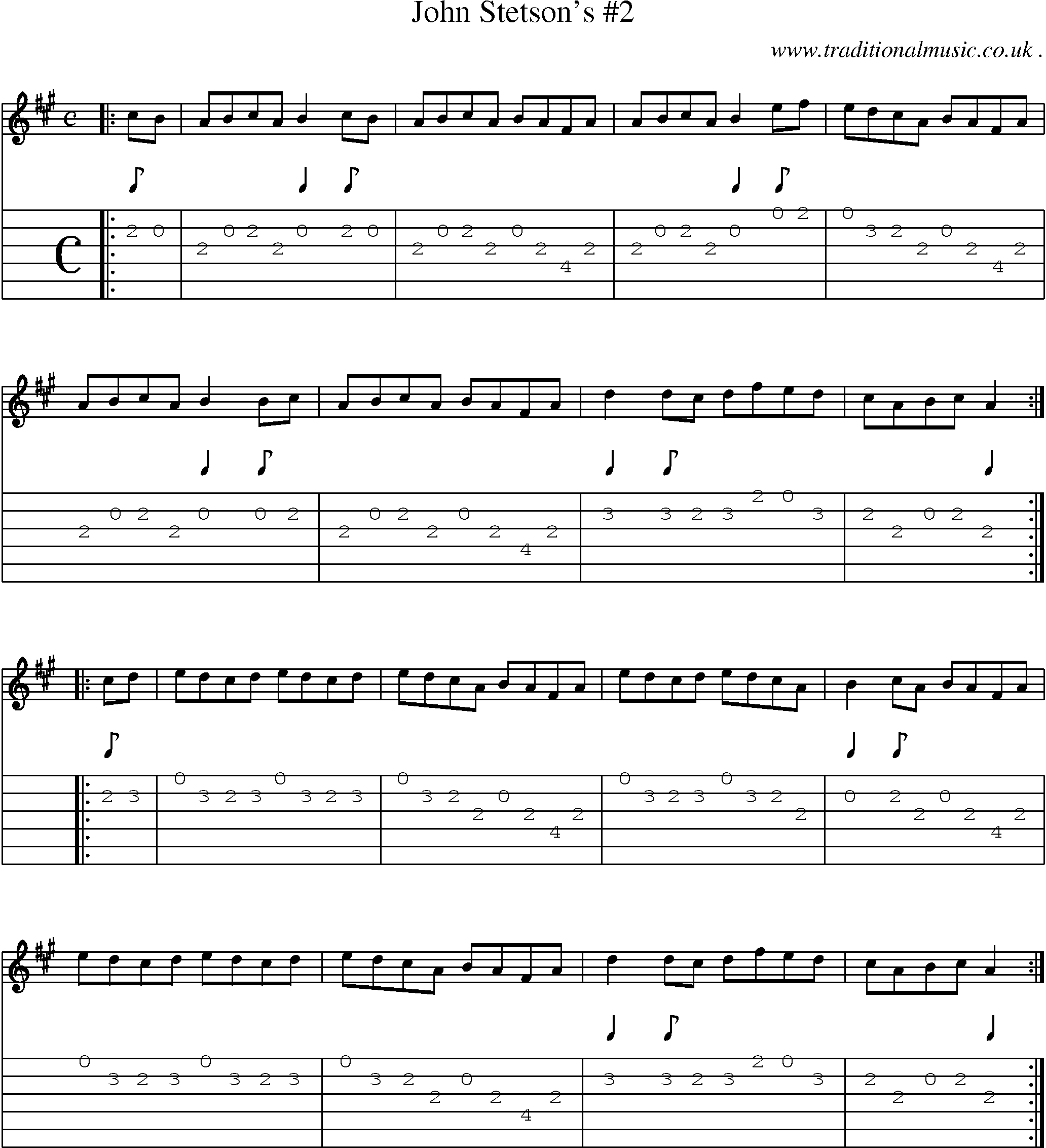 Sheet-Music and Guitar Tabs for John Stetsons 2