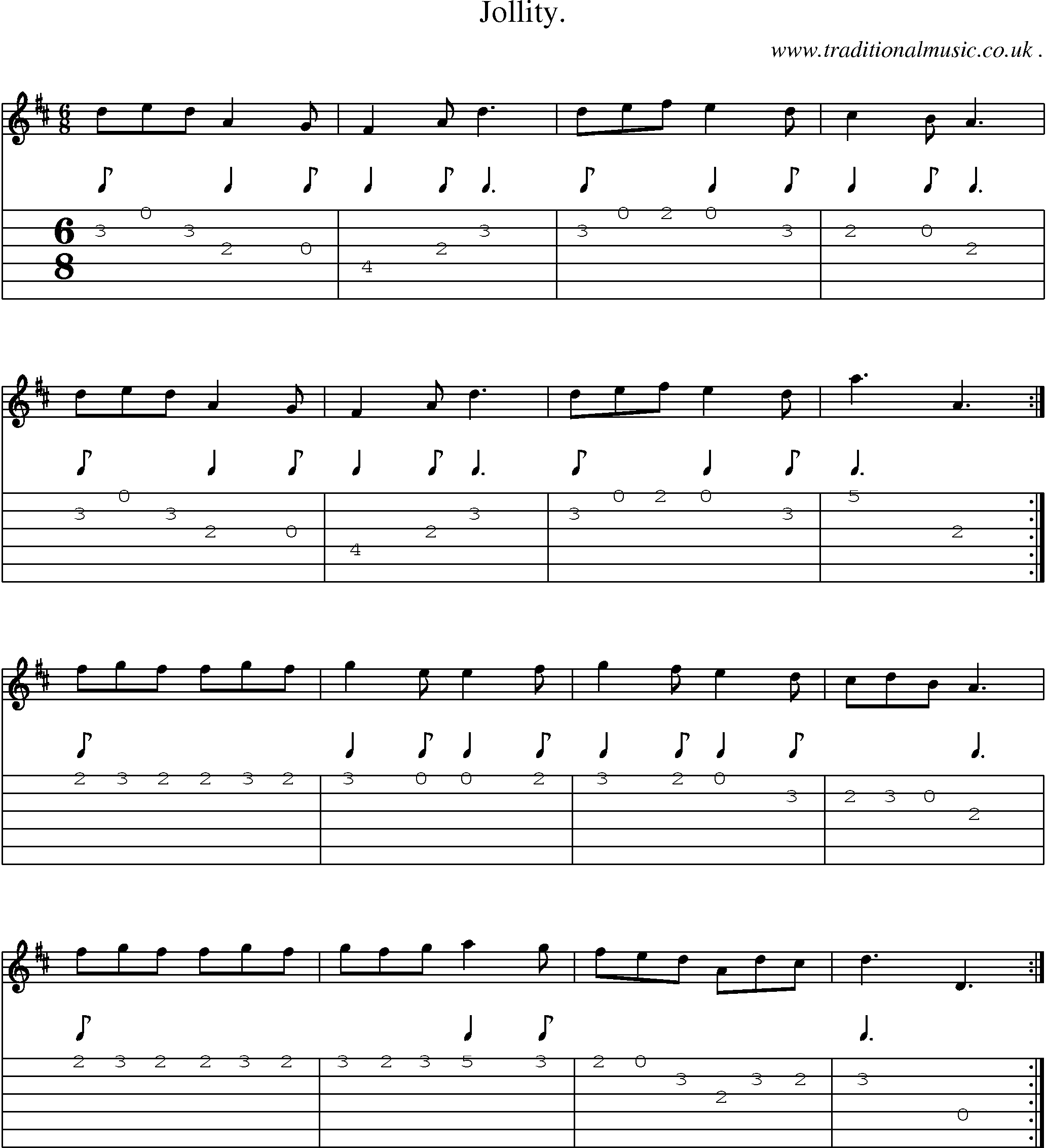 Sheet-Music and Guitar Tabs for Jollity