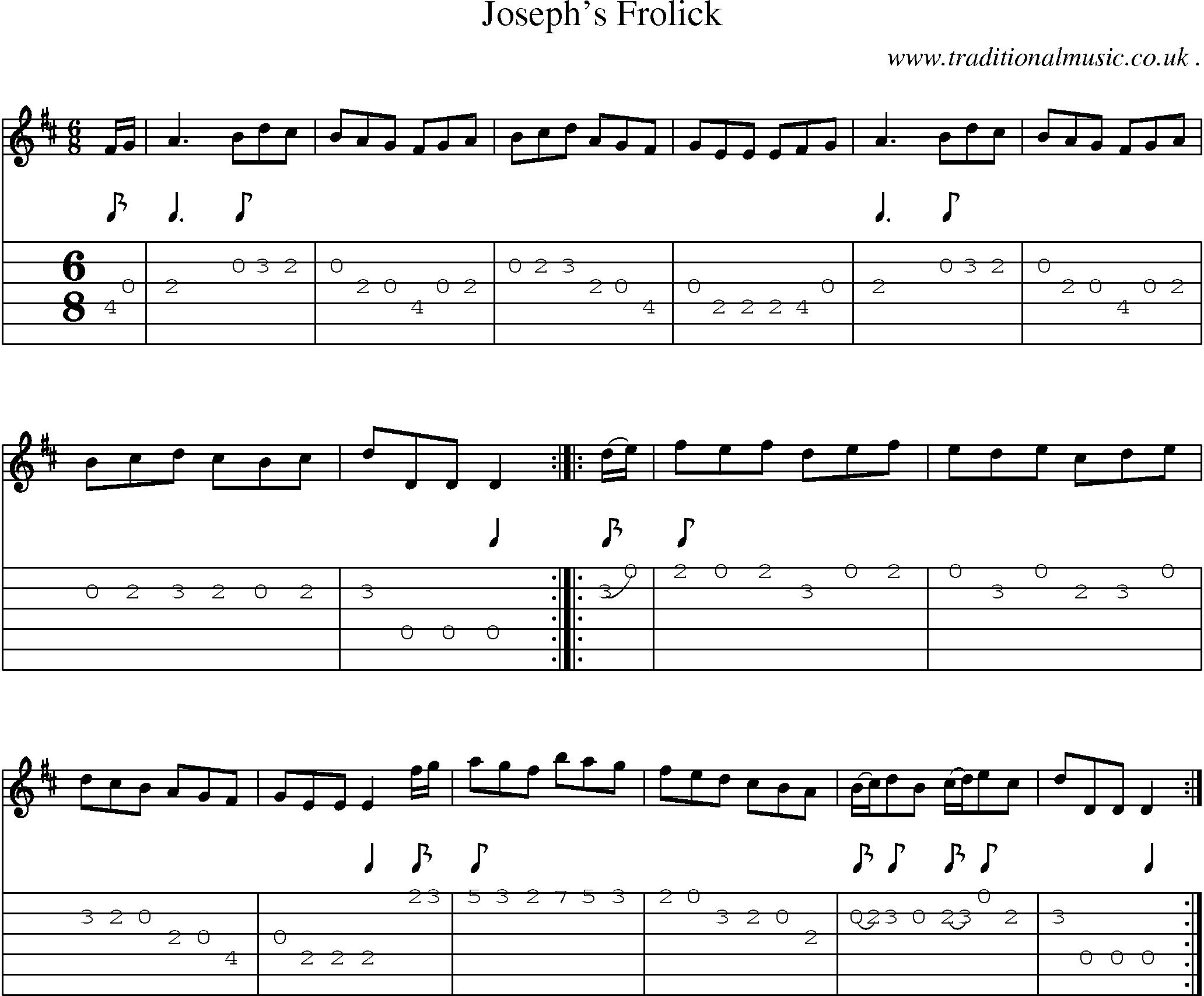 Sheet-Music and Guitar Tabs for Josephs Frolick