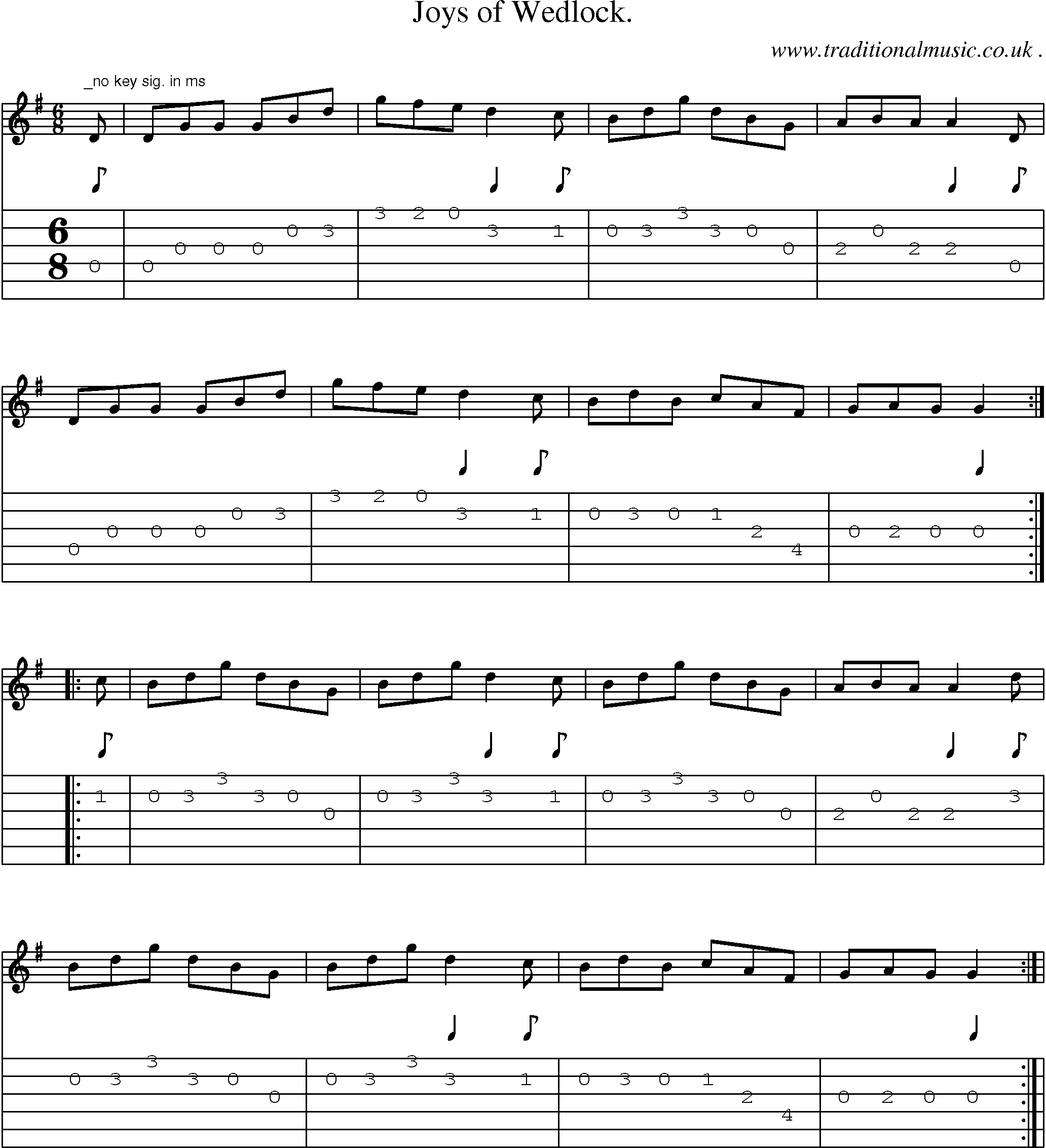 Sheet-Music and Guitar Tabs for Joys Of Wedlock