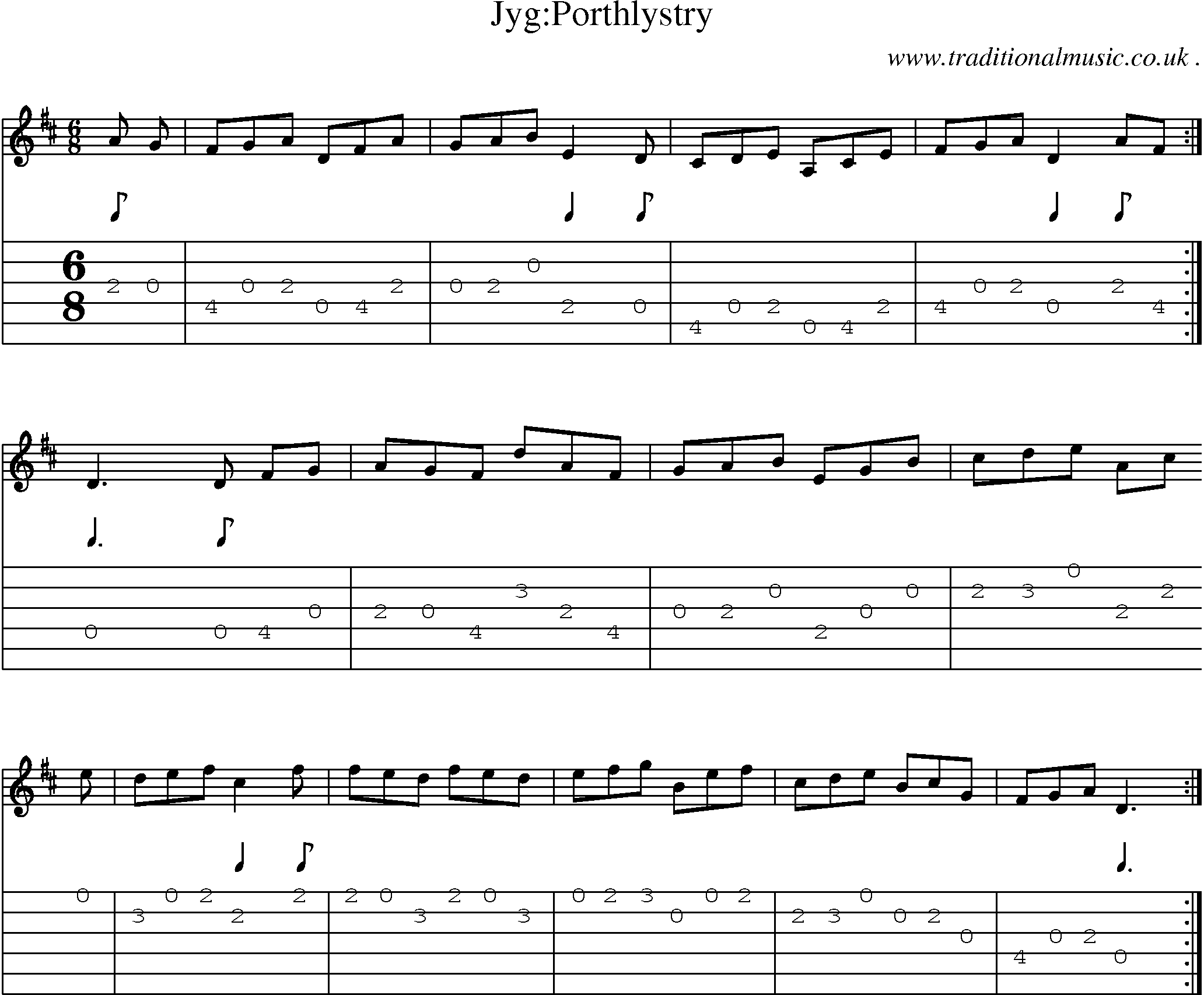 Sheet-Music and Guitar Tabs for Jygporthlystry