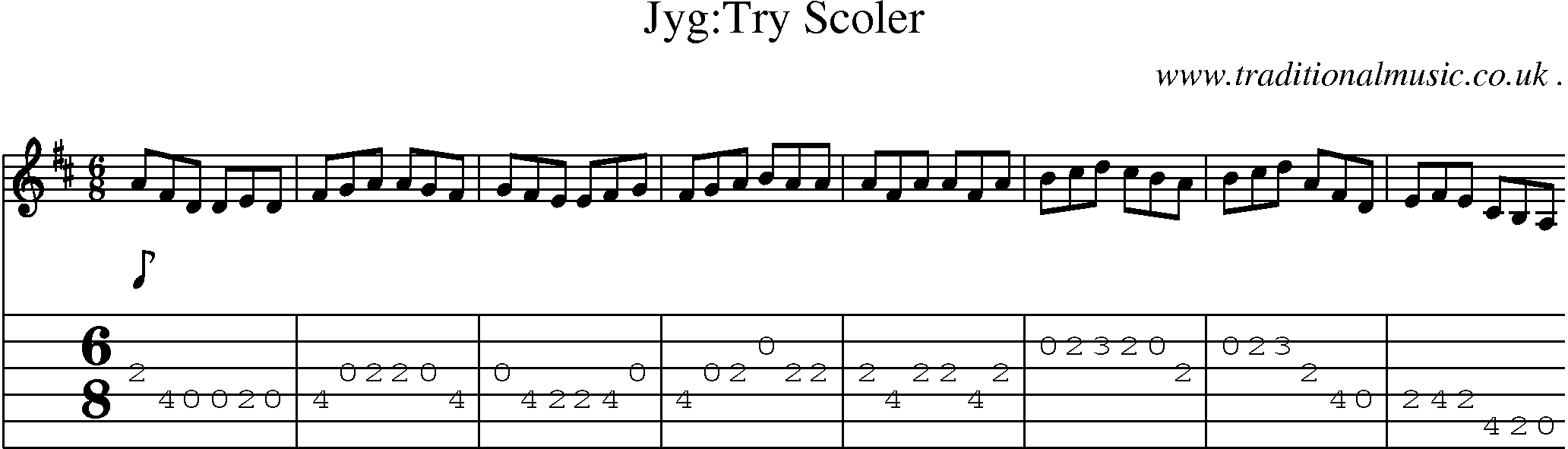 Sheet-Music and Guitar Tabs for Jygtry Scoler