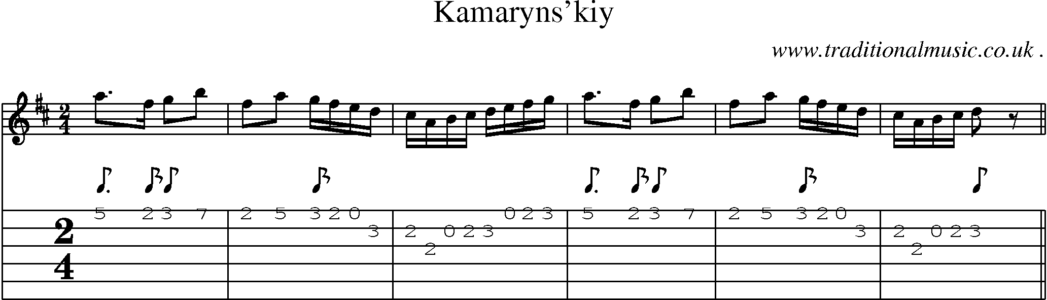 Sheet-Music and Guitar Tabs for Kamarynskiy