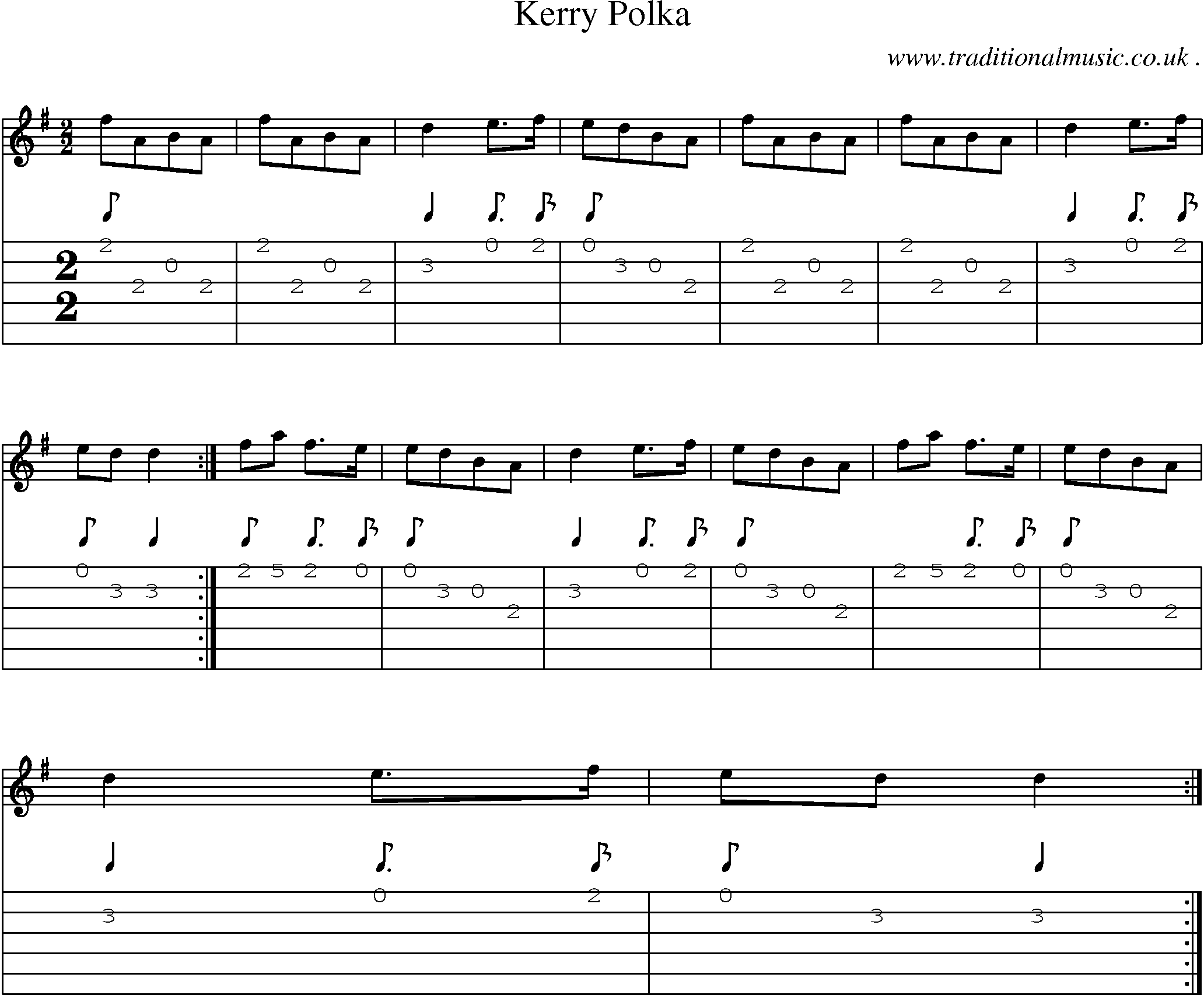 Sheet-Music and Guitar Tabs for Kerry Polka