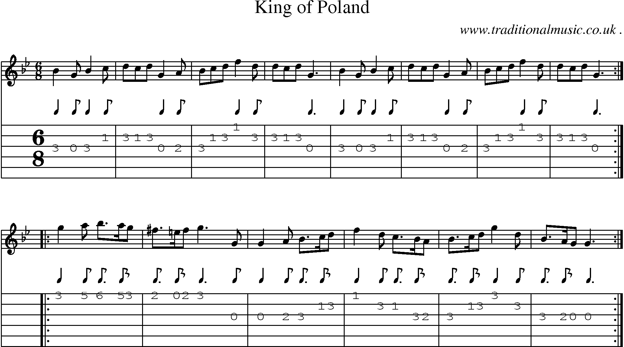 Sheet-Music and Guitar Tabs for King Of Poland