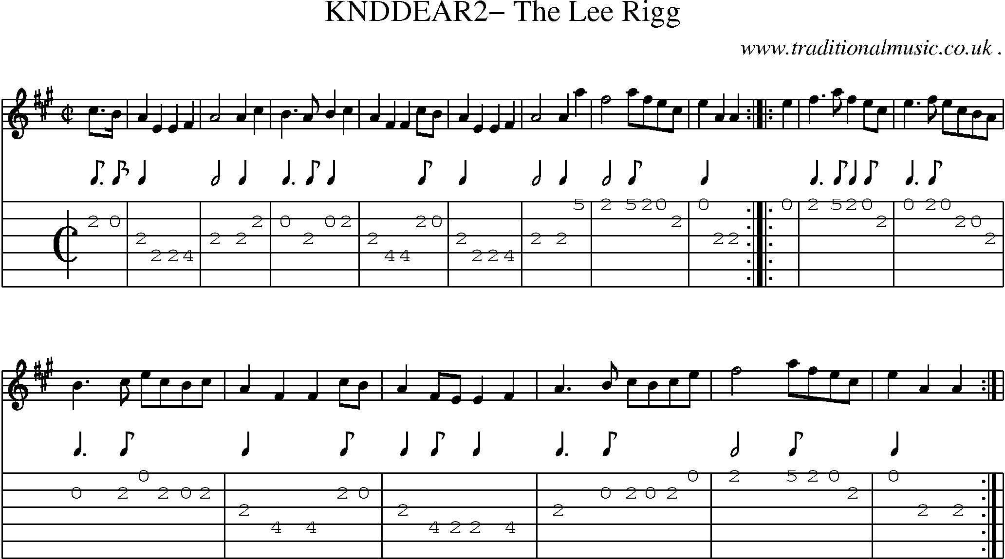 Sheet-Music and Guitar Tabs for Knddear2 The Lee Rigg