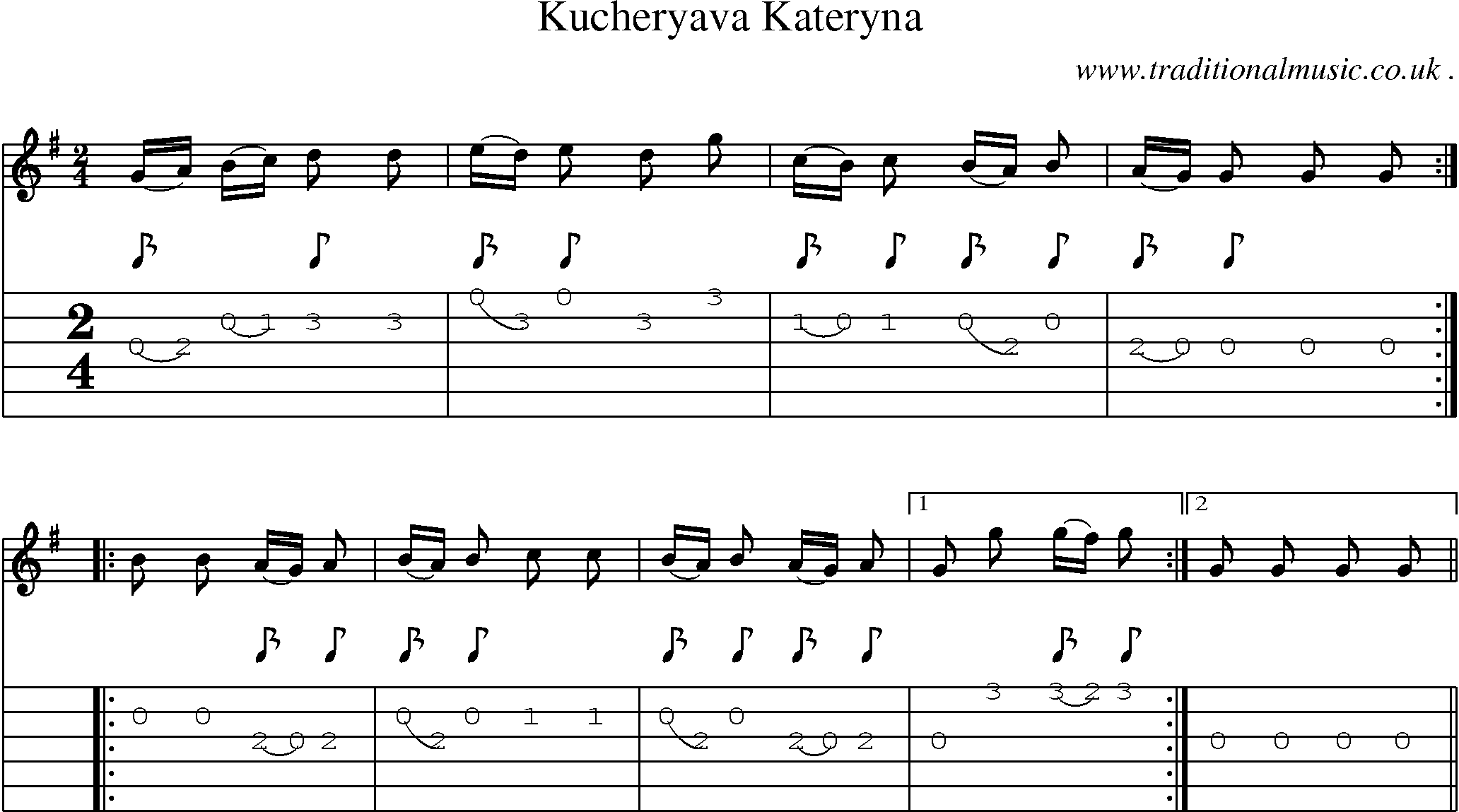 Sheet-Music and Guitar Tabs for Kucheryava Kateryna
