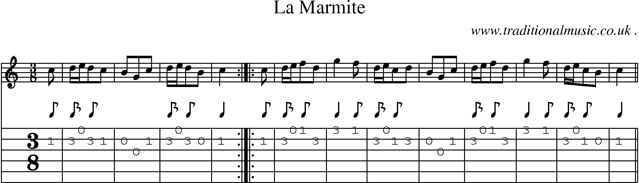Sheet-Music and Guitar Tabs for La Marmite