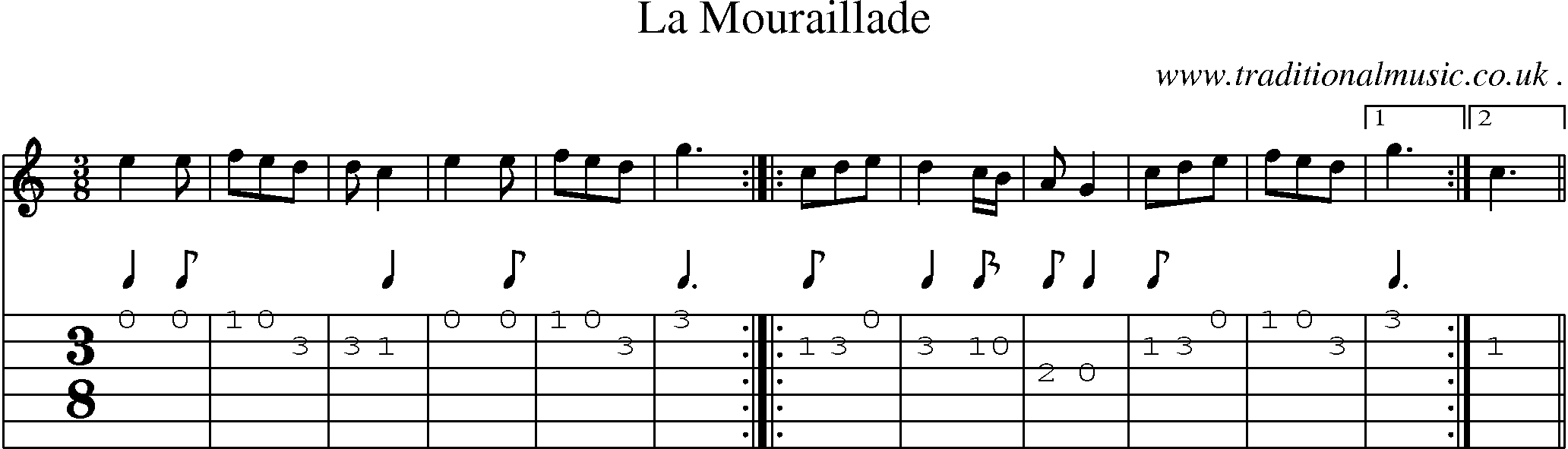 Sheet-Music and Guitar Tabs for La Mouraillade