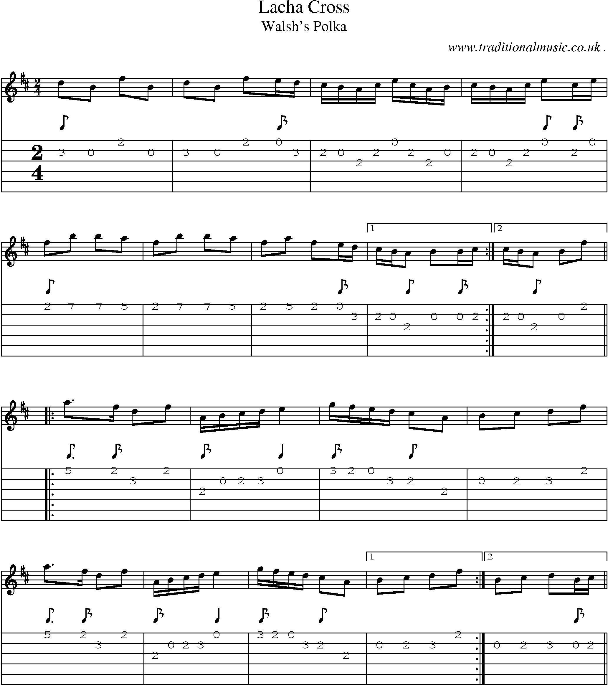 Sheet-Music and Guitar Tabs for Lacha Cross