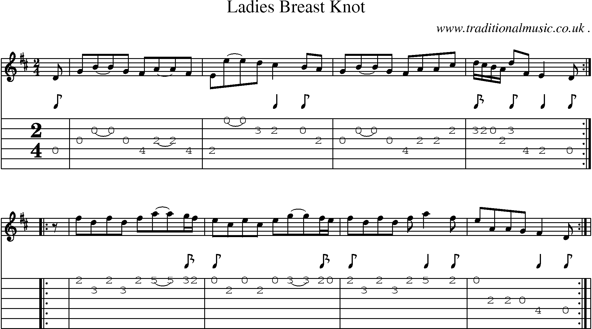 Sheet-Music and Guitar Tabs for Ladies Breast Knot