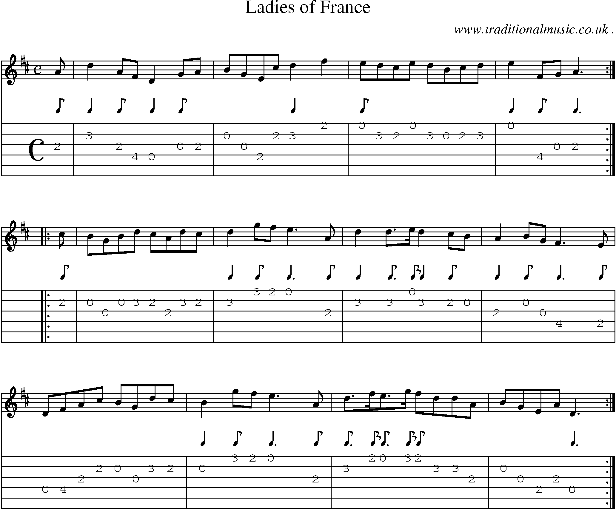 Sheet-Music and Guitar Tabs for Ladies Of France