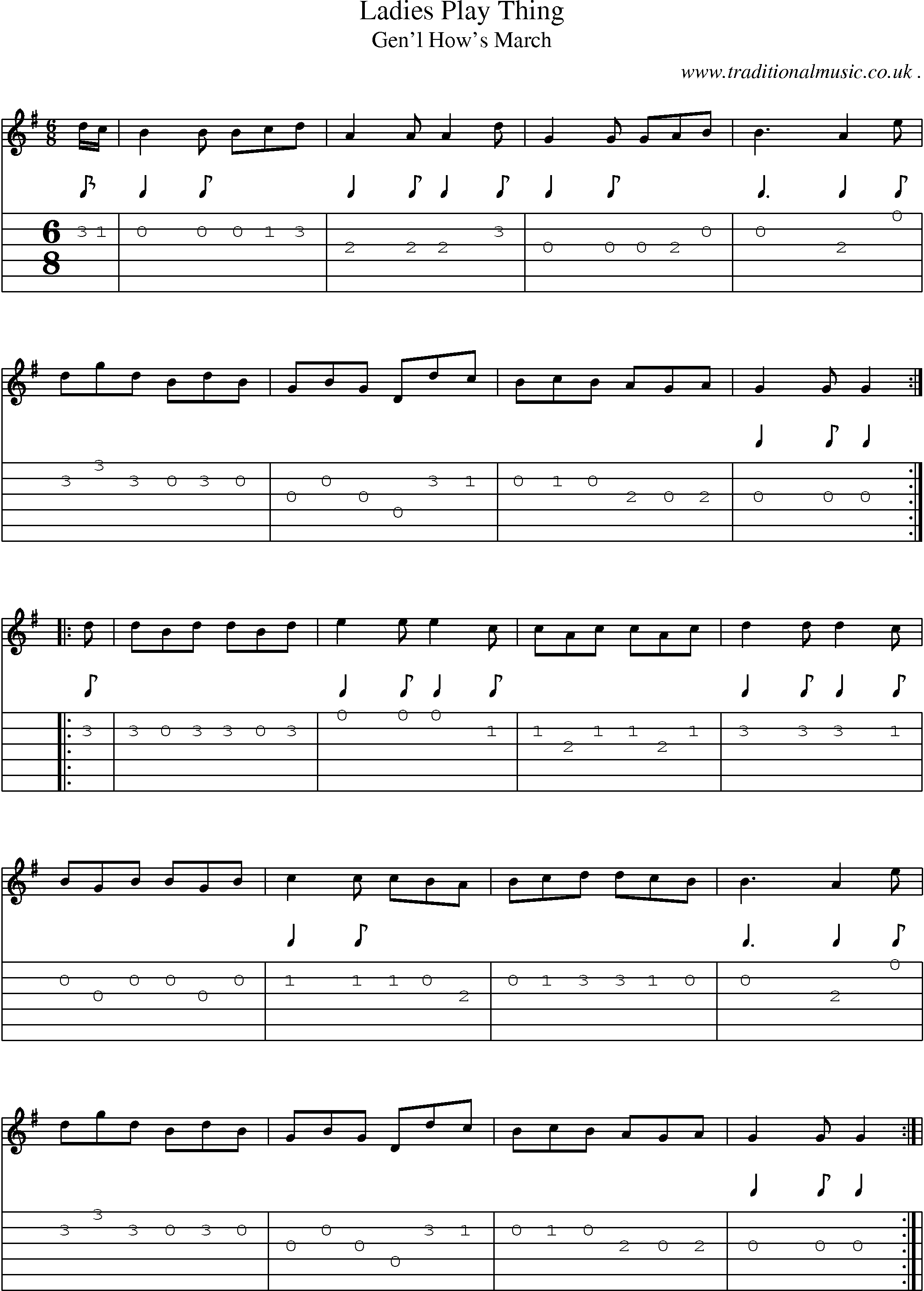 Sheet-Music and Guitar Tabs for Ladies Play Thing