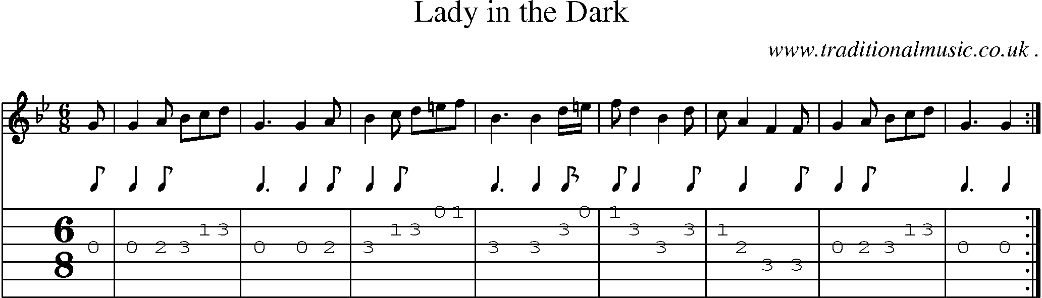 Sheet-Music and Guitar Tabs for Lady In The Dark