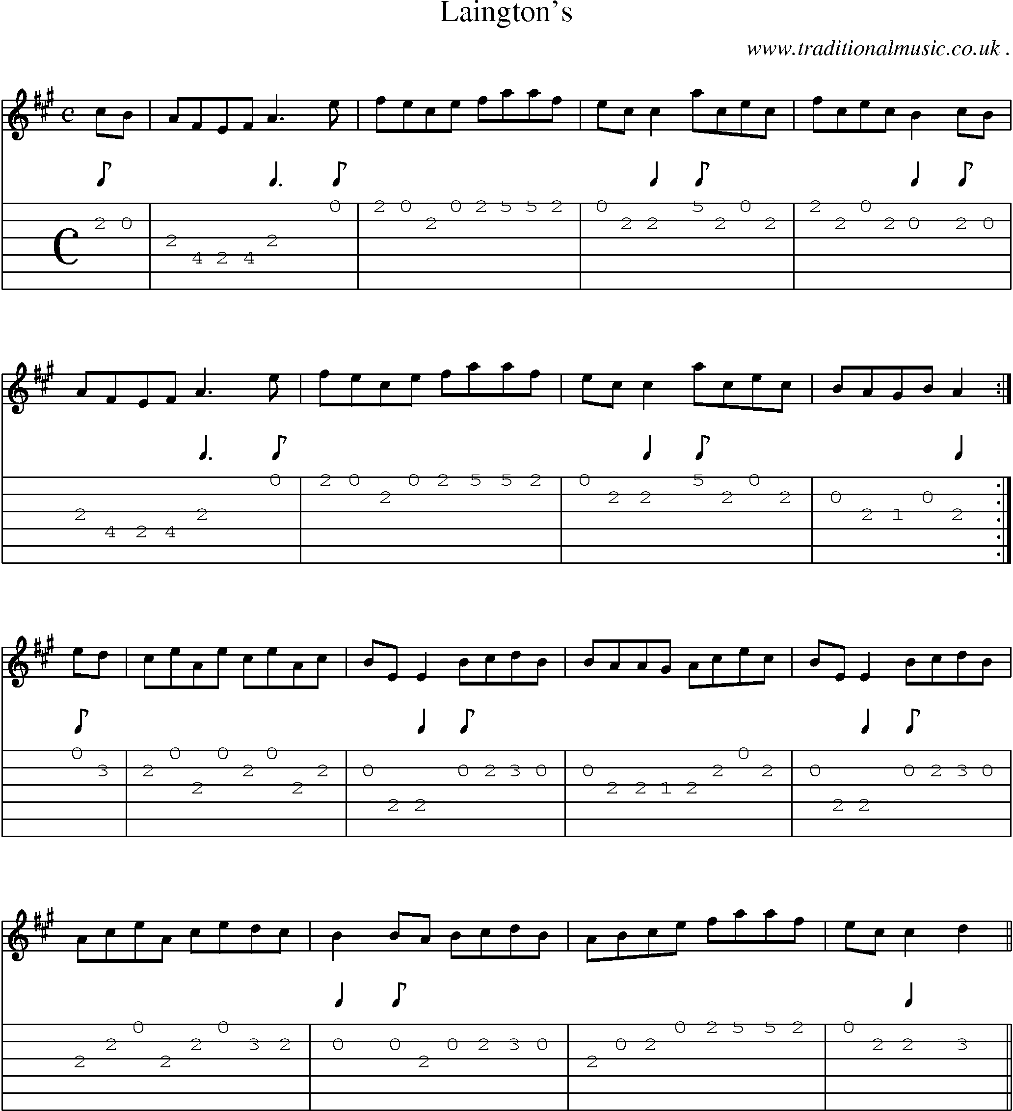 Sheet-Music and Guitar Tabs for Laingtons