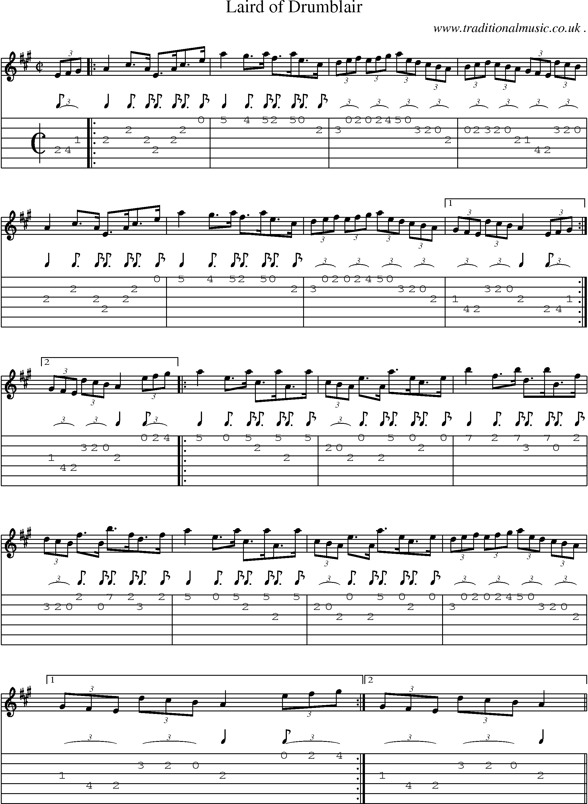 Sheet-Music and Guitar Tabs for Laird Of Drumblair
