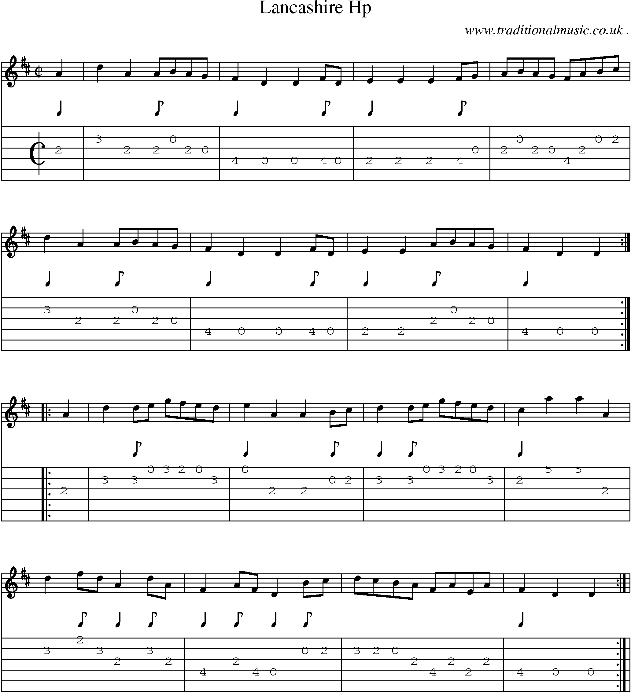 Sheet-Music and Guitar Tabs for Lancashire Hp