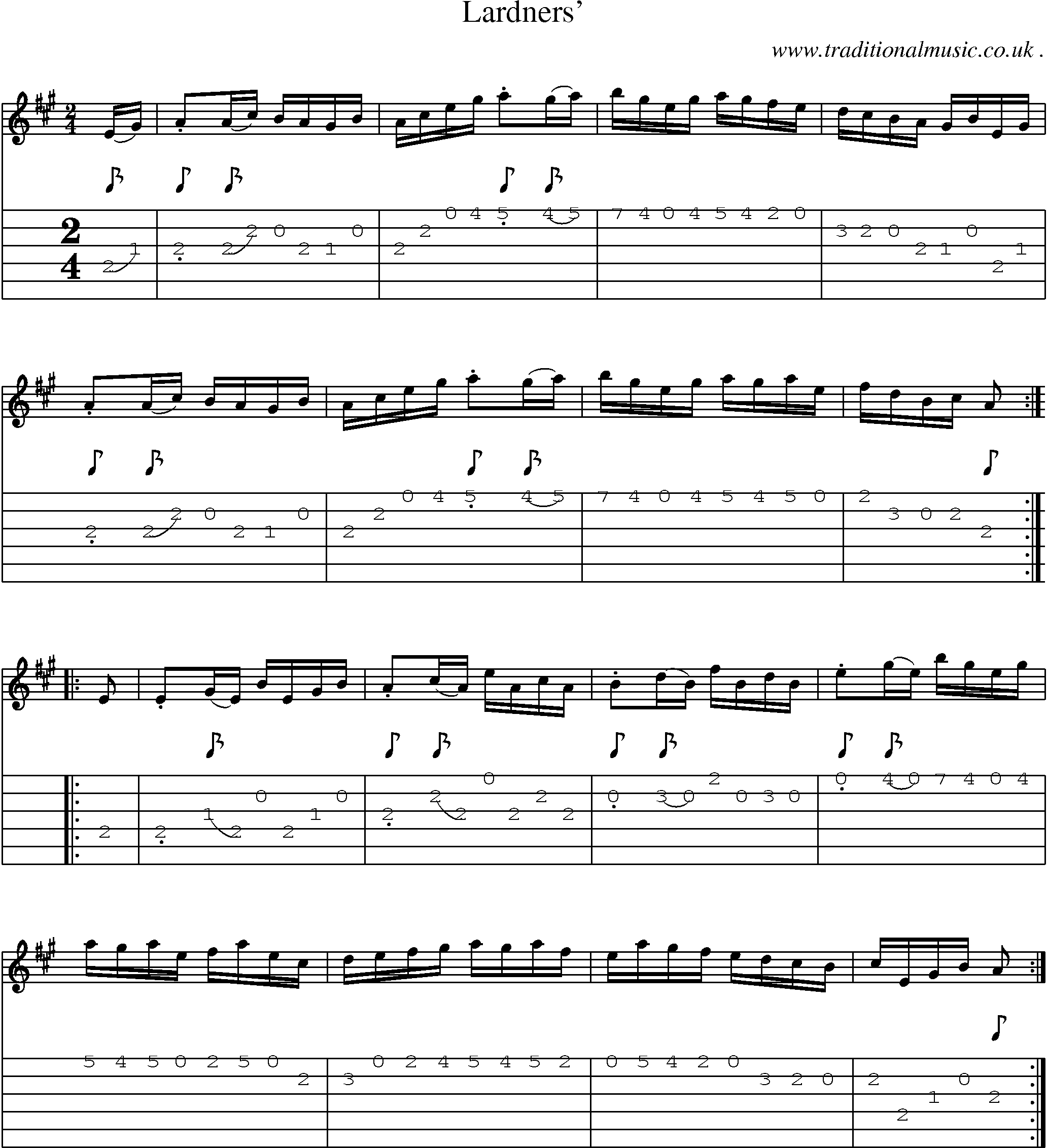 Sheet-Music and Guitar Tabs for Lardners