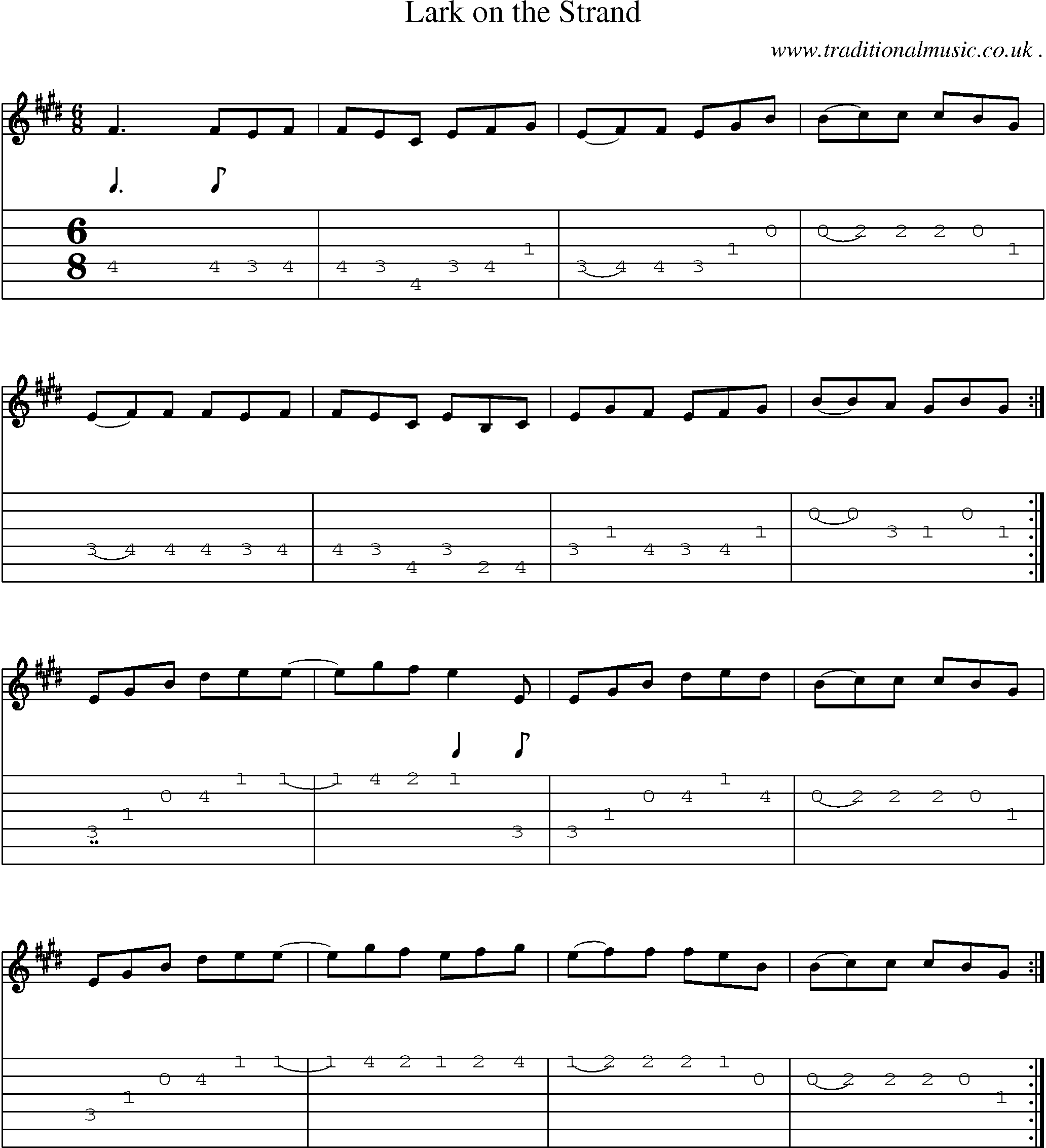 Sheet-Music and Guitar Tabs for Lark On The Strand