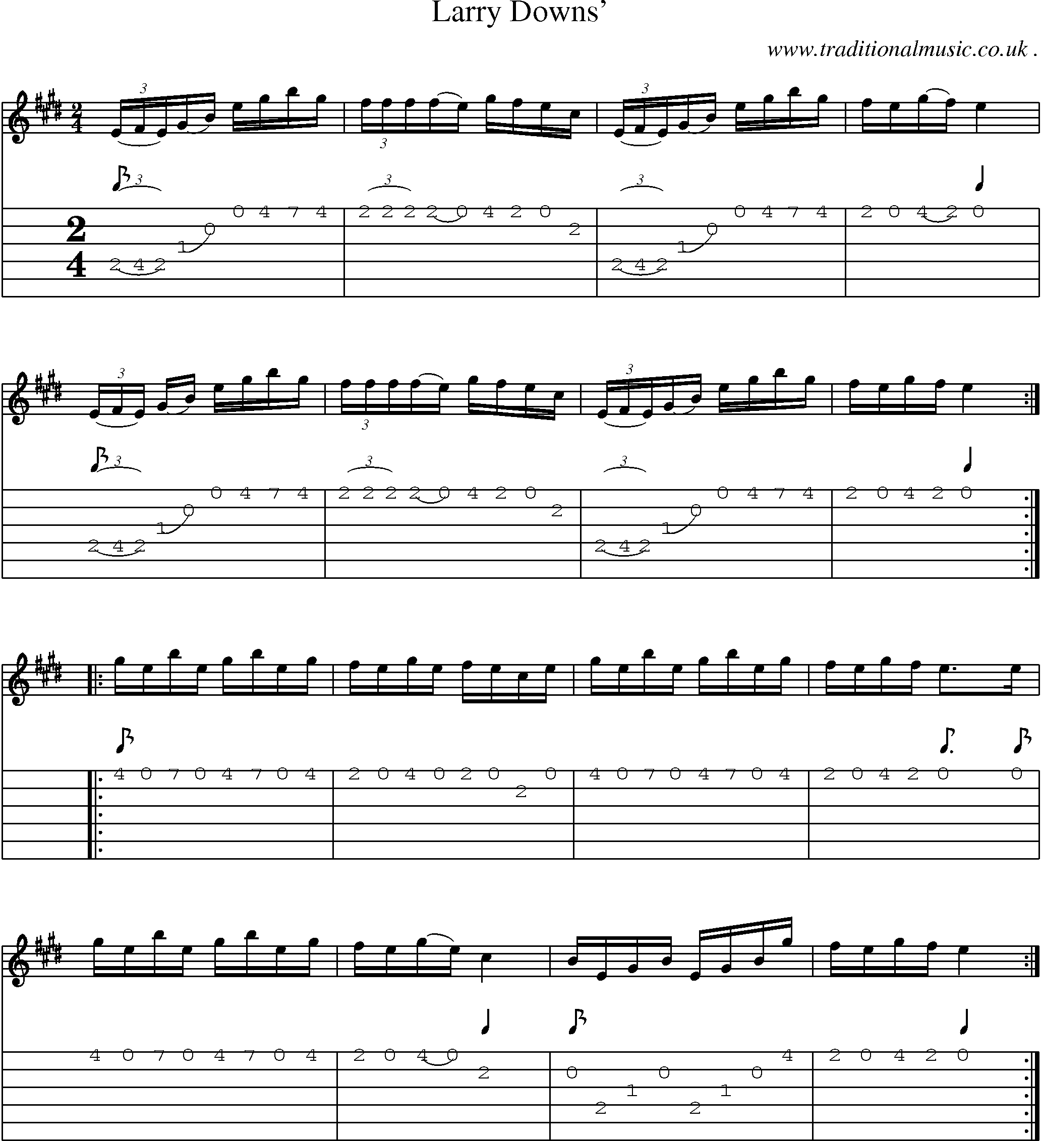 Sheet-Music and Guitar Tabs for Larry Downs
