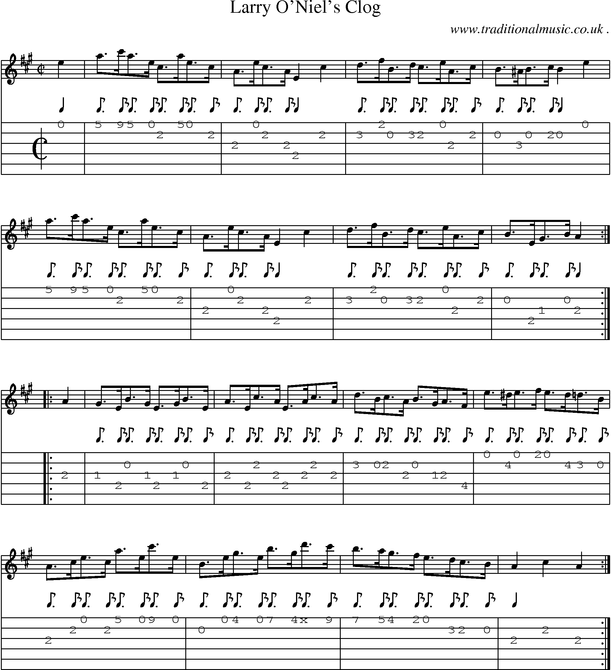 Sheet-Music and Guitar Tabs for Larry Oniels Clog