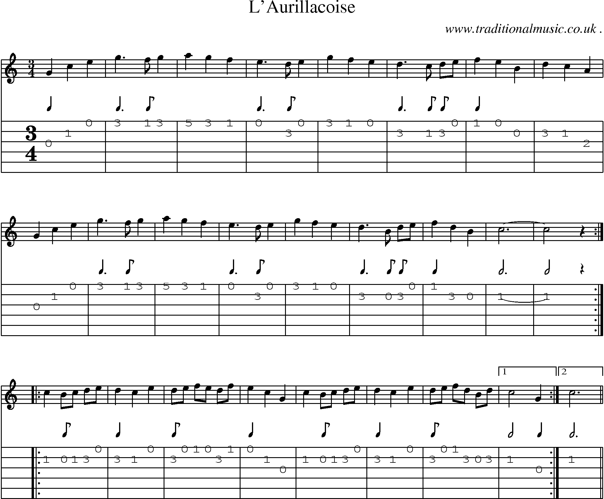 Sheet-Music and Guitar Tabs for Laurillacoise