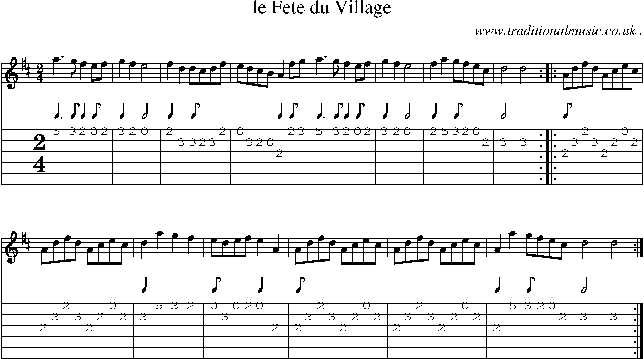 Sheet-Music and Guitar Tabs for Le Fete Du Village