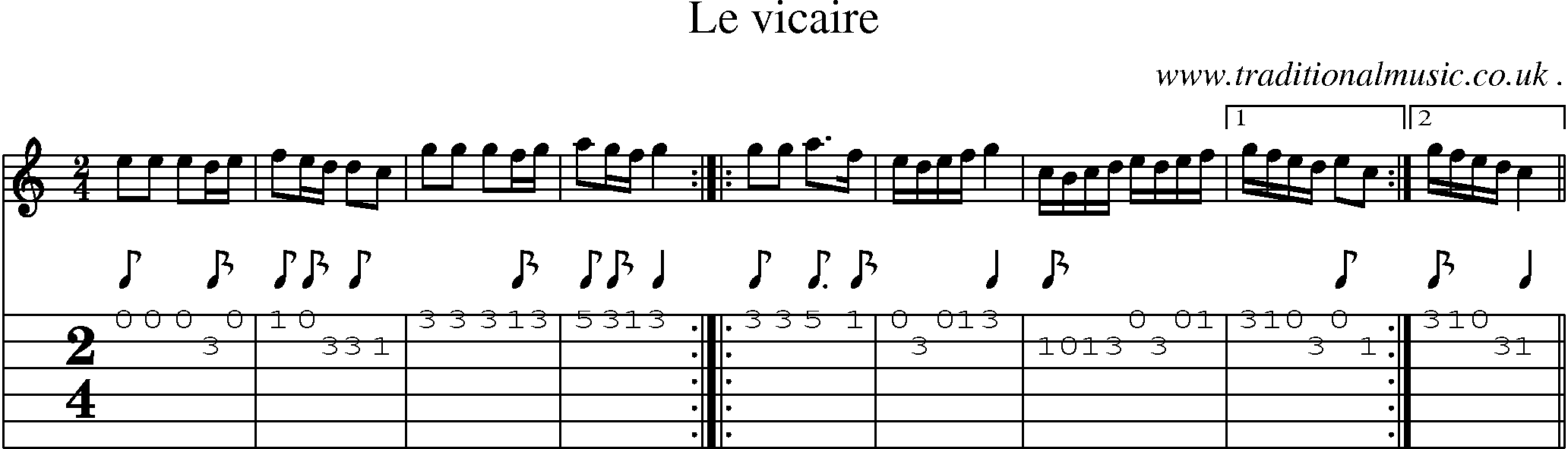 Sheet-Music and Guitar Tabs for Le Vicaire