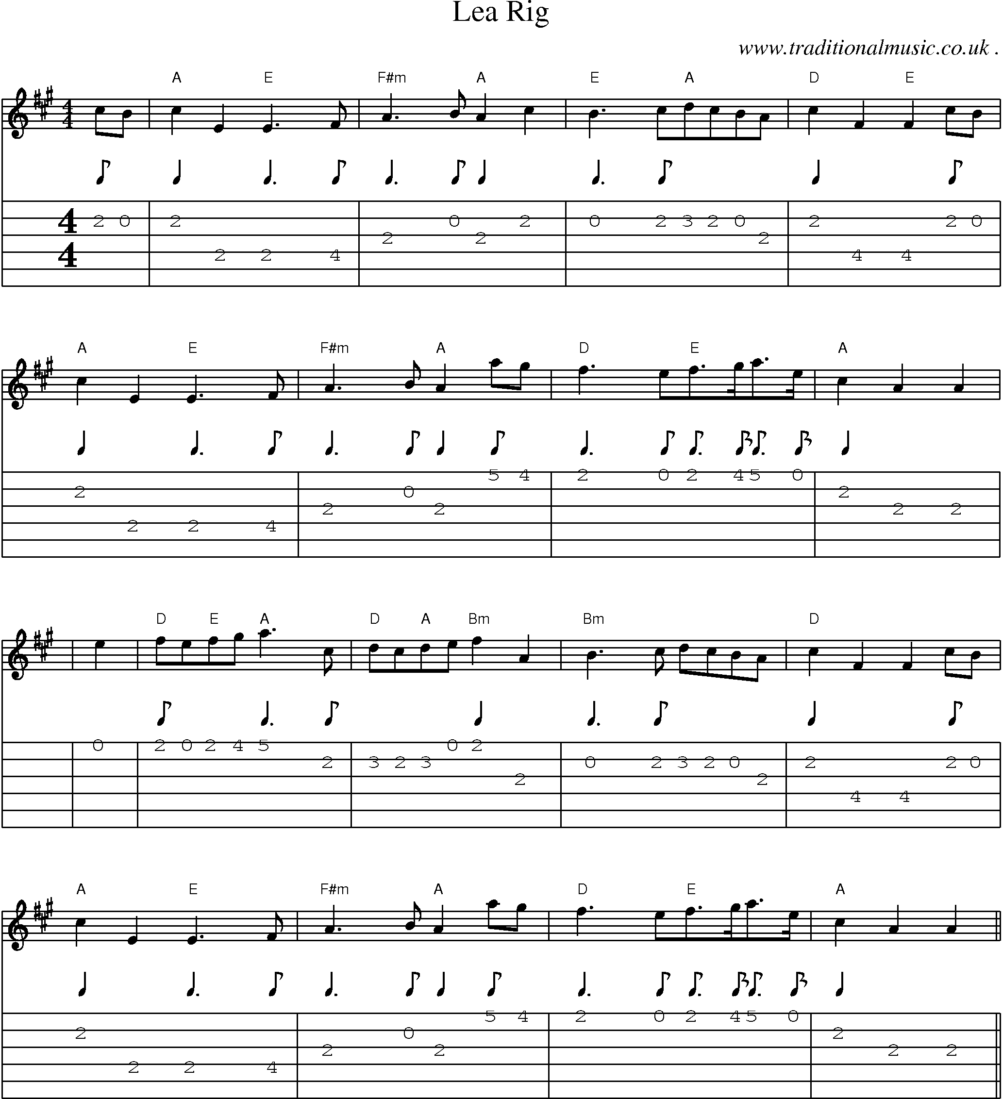 Sheet-Music and Guitar Tabs for Lea Rig