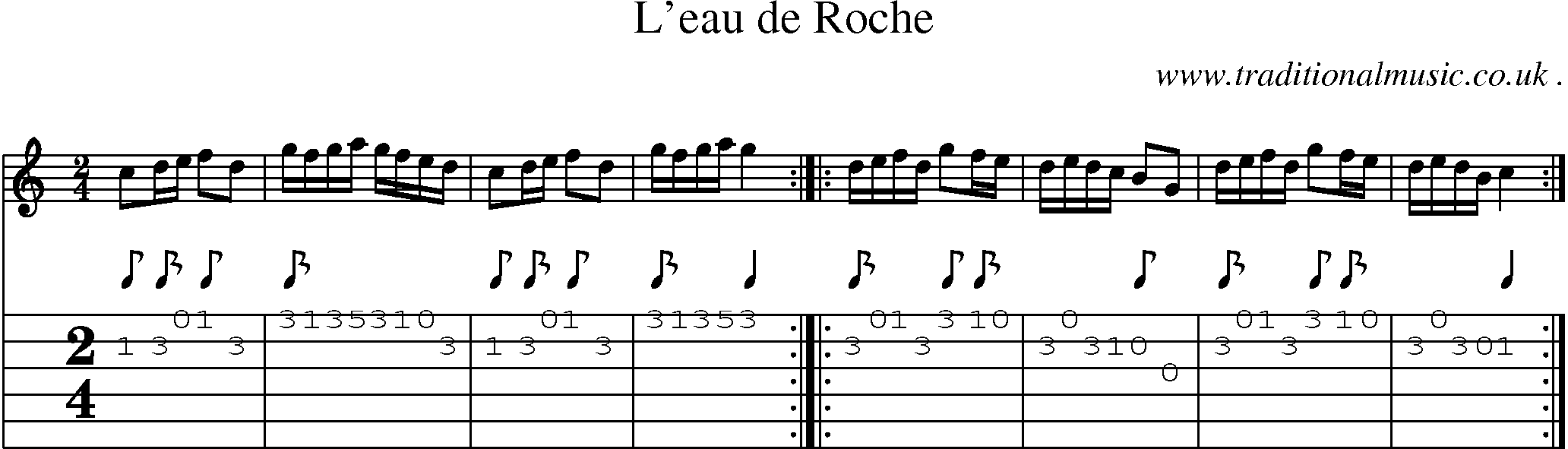 Sheet-Music and Guitar Tabs for Leau De Roche