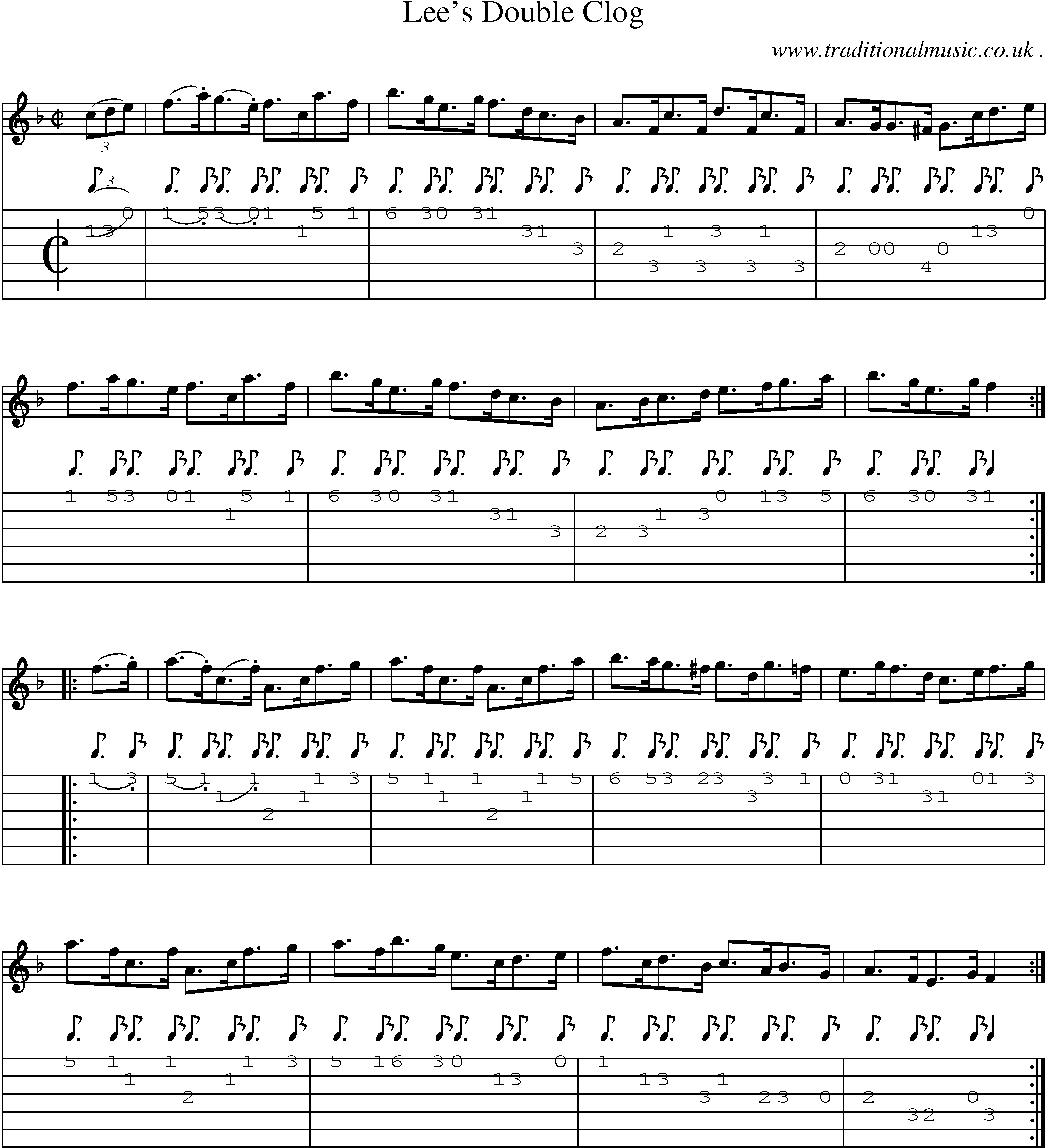 Sheet-Music and Guitar Tabs for Lees Double Clog
