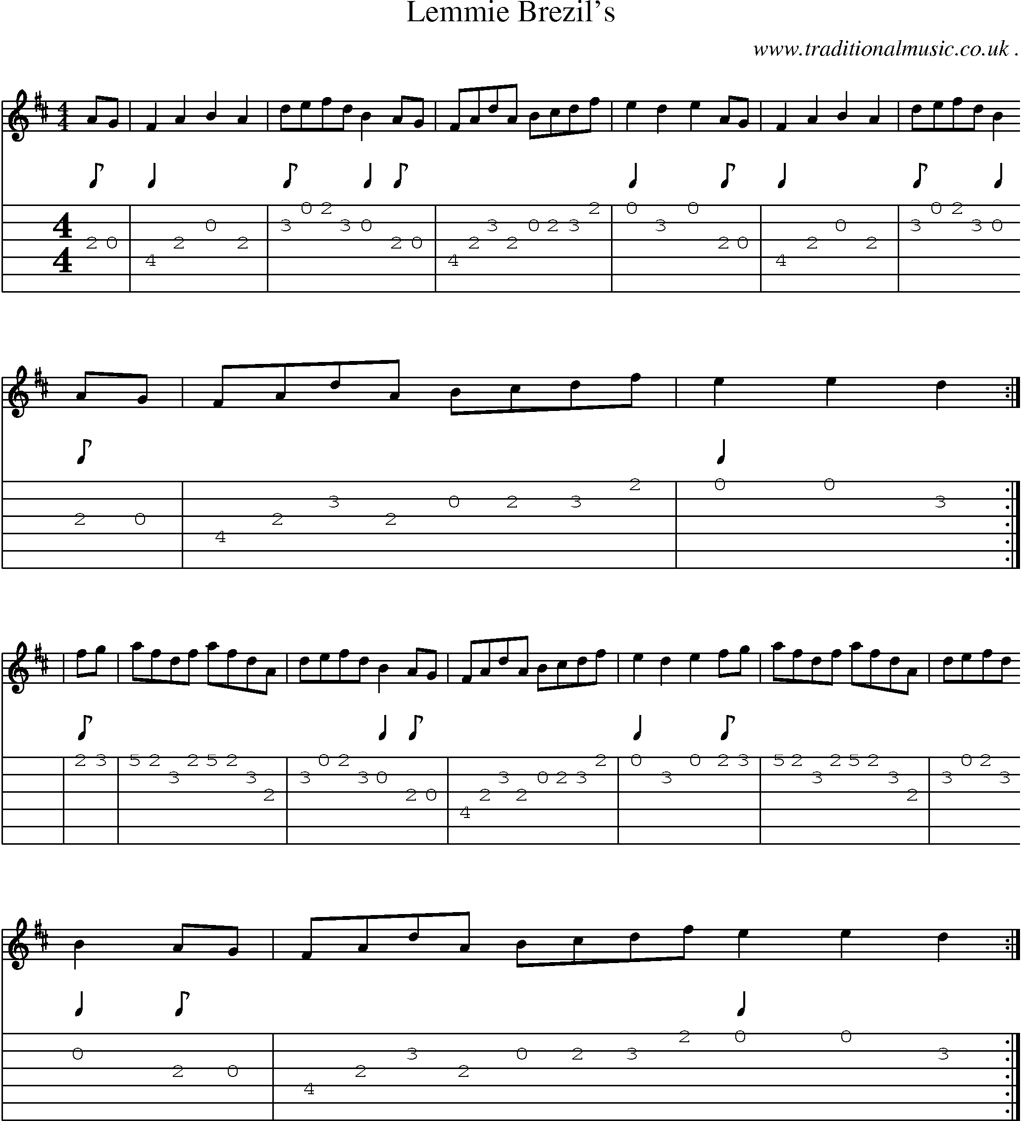 Sheet-Music and Guitar Tabs for Lemmie Brezils