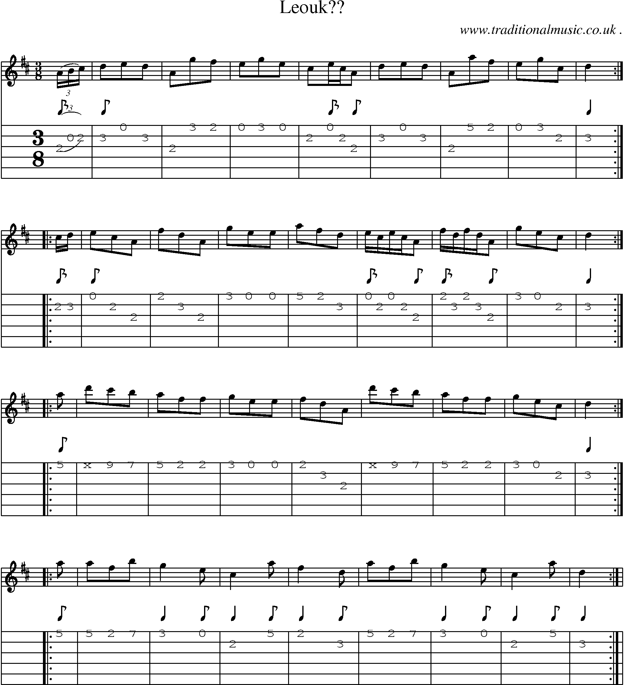 Sheet-Music and Guitar Tabs for Leouk