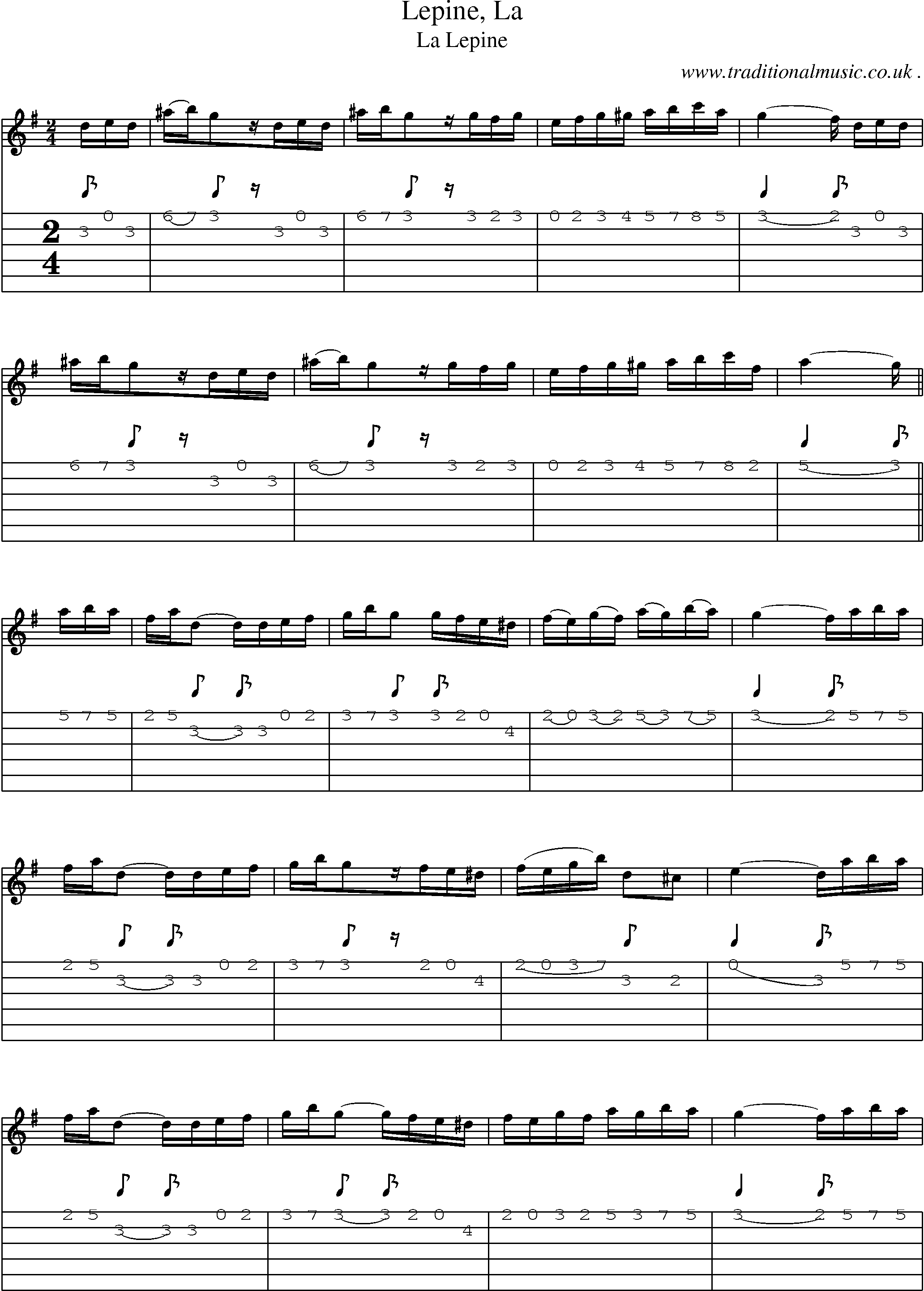 Sheet-Music and Guitar Tabs for Lepine La