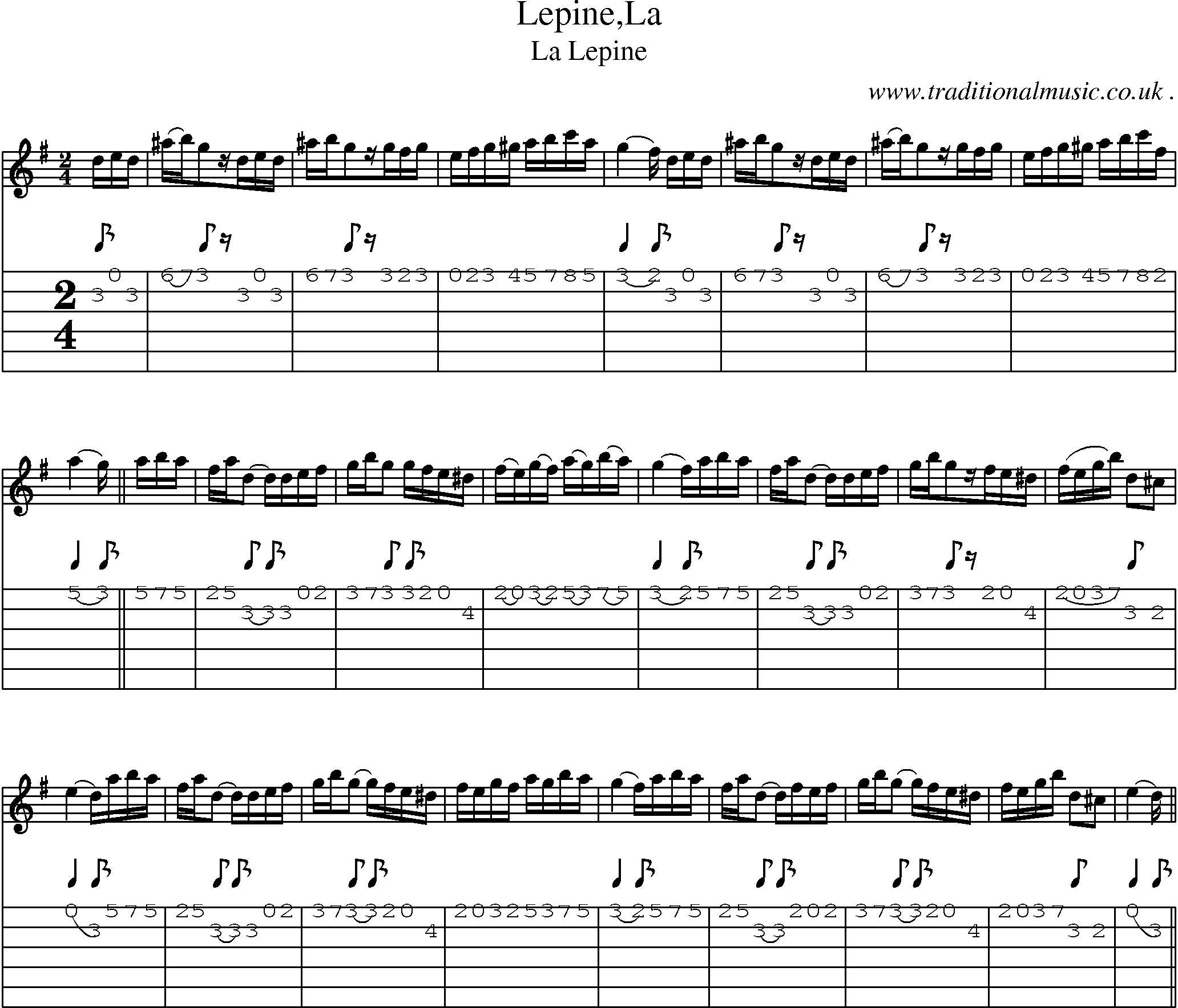 Sheet-Music and Guitar Tabs for Lepinela
