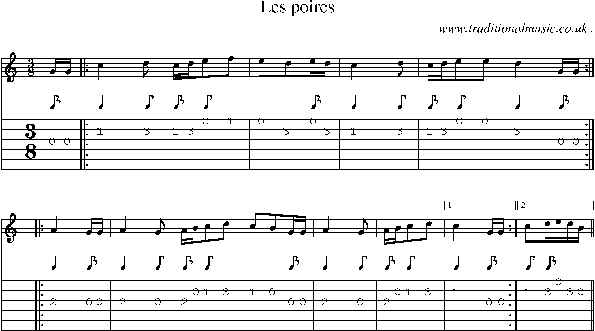 Sheet-Music and Guitar Tabs for Les Poires
