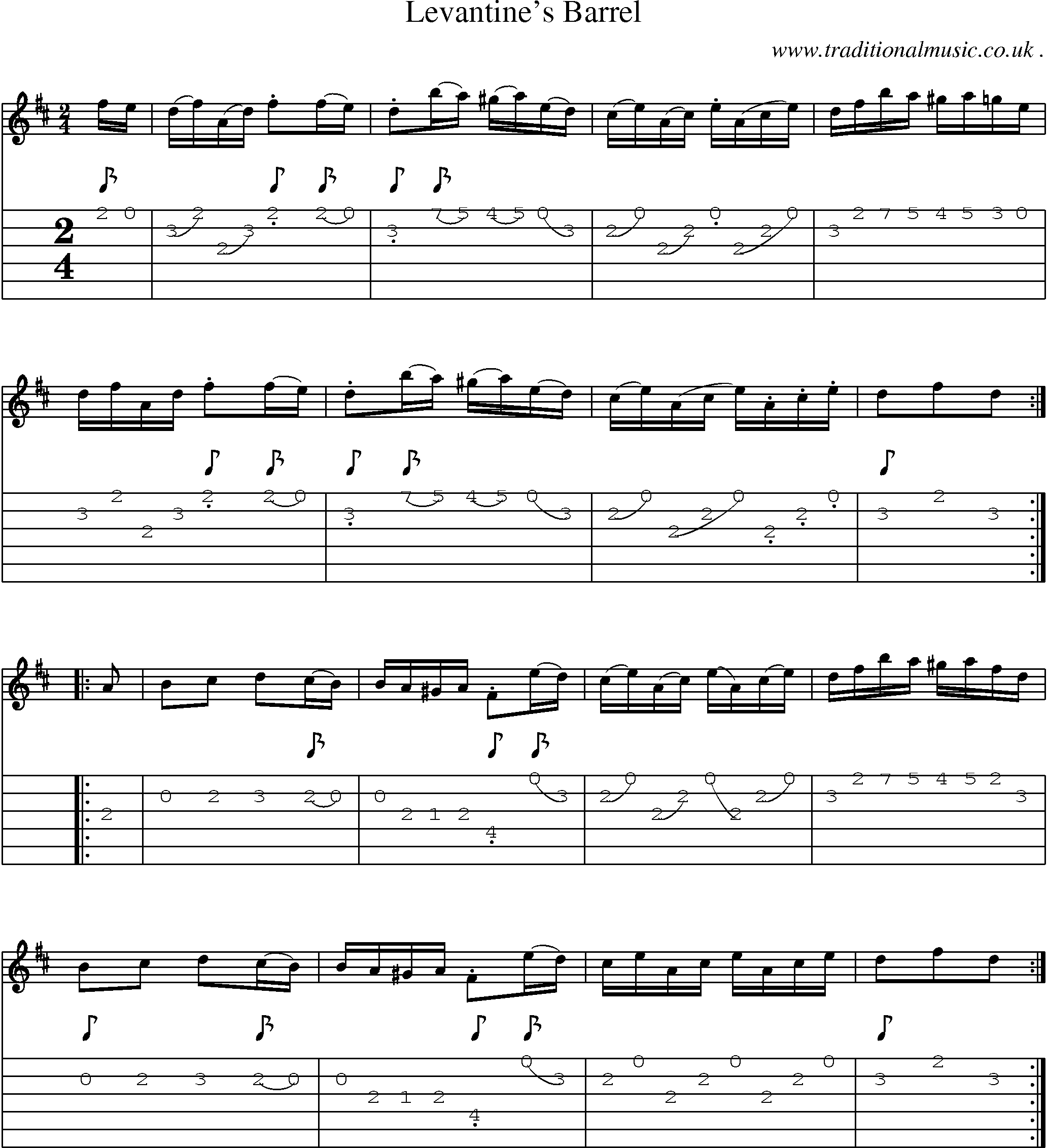 Sheet-Music and Guitar Tabs for Levantines Barrel