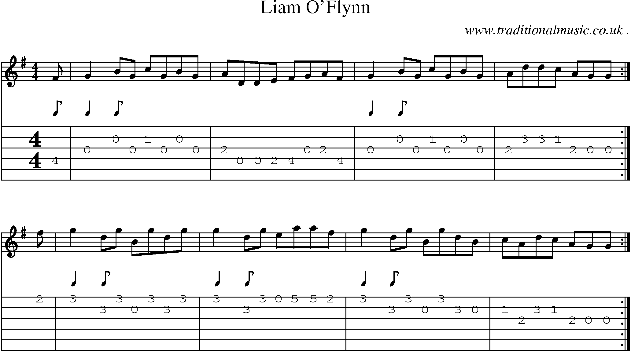 Sheet-Music and Guitar Tabs for Liam Oflynn