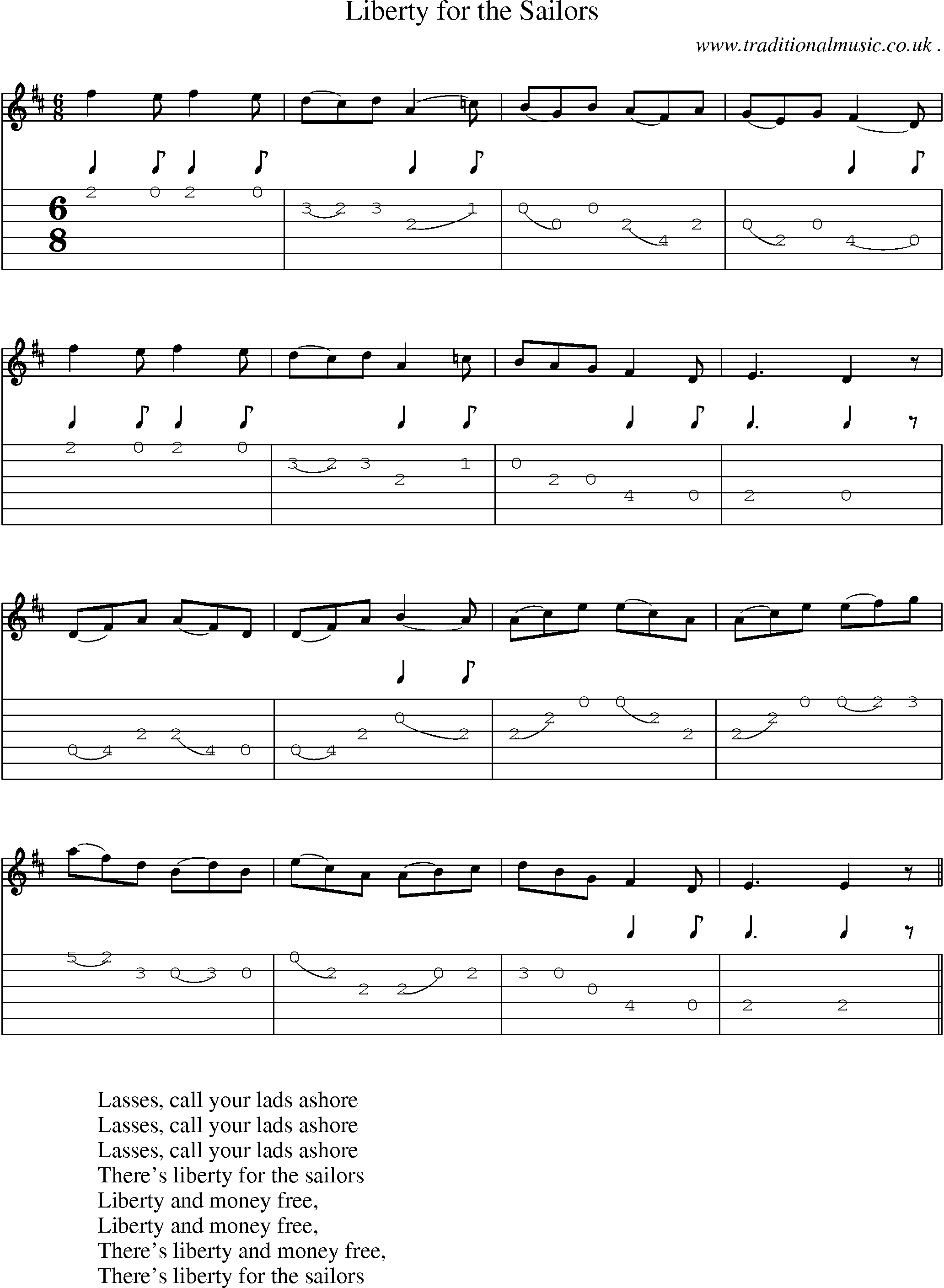 Sheet-Music and Guitar Tabs for Liberty For The Sailors