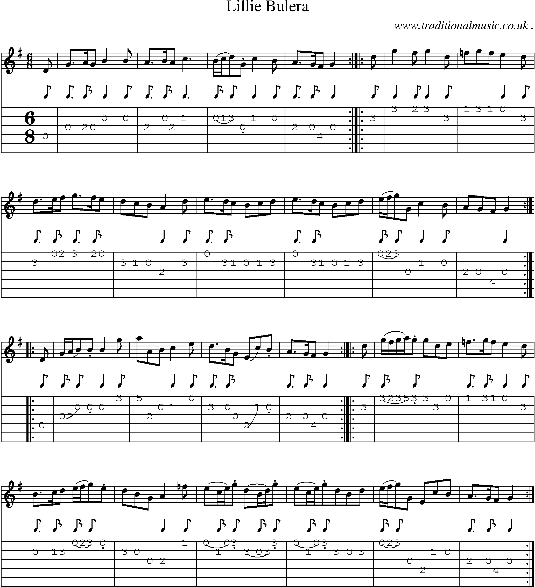 Sheet-Music and Guitar Tabs for Lillie Bulera