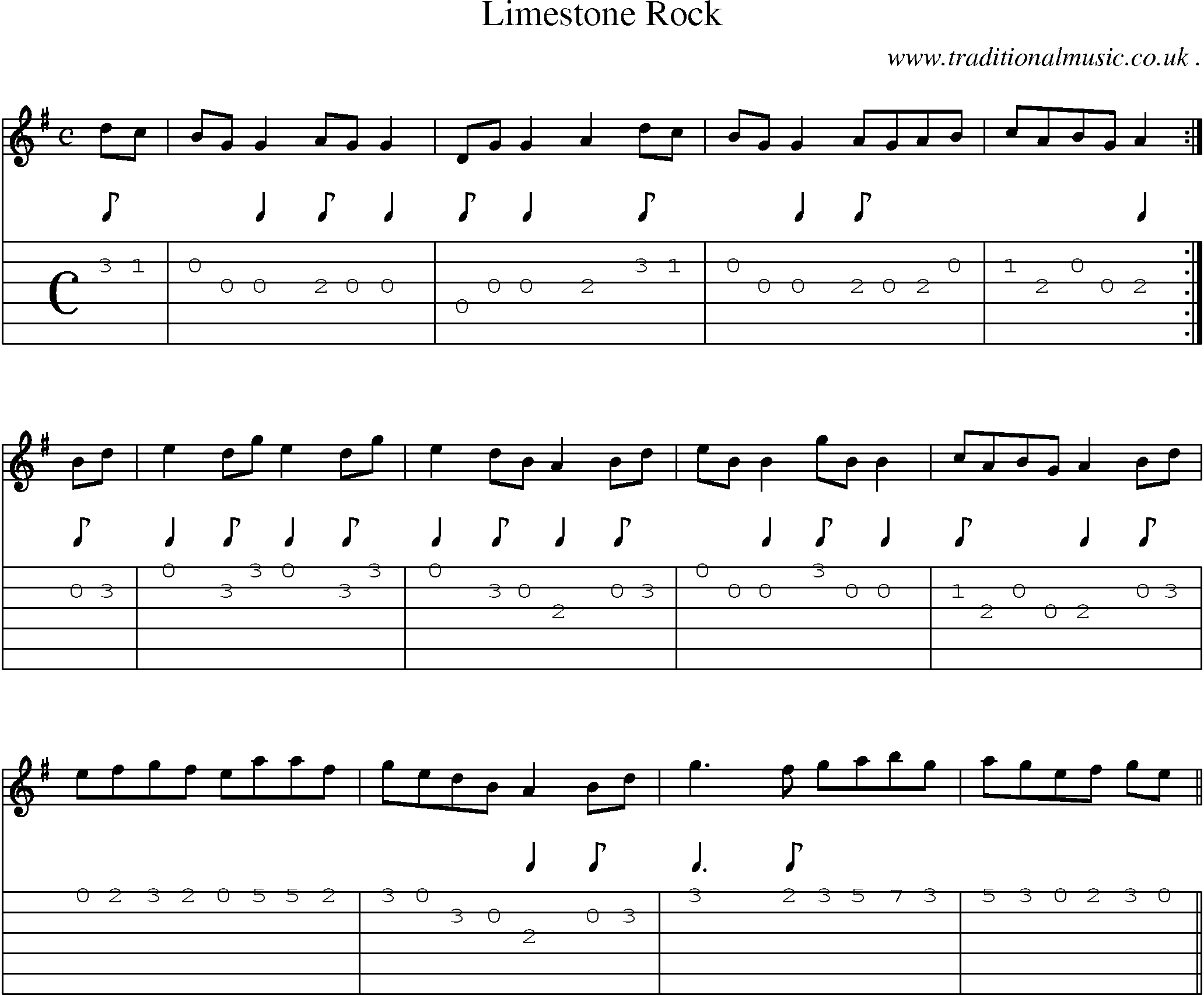 Sheet-Music and Guitar Tabs for Limestone Rock