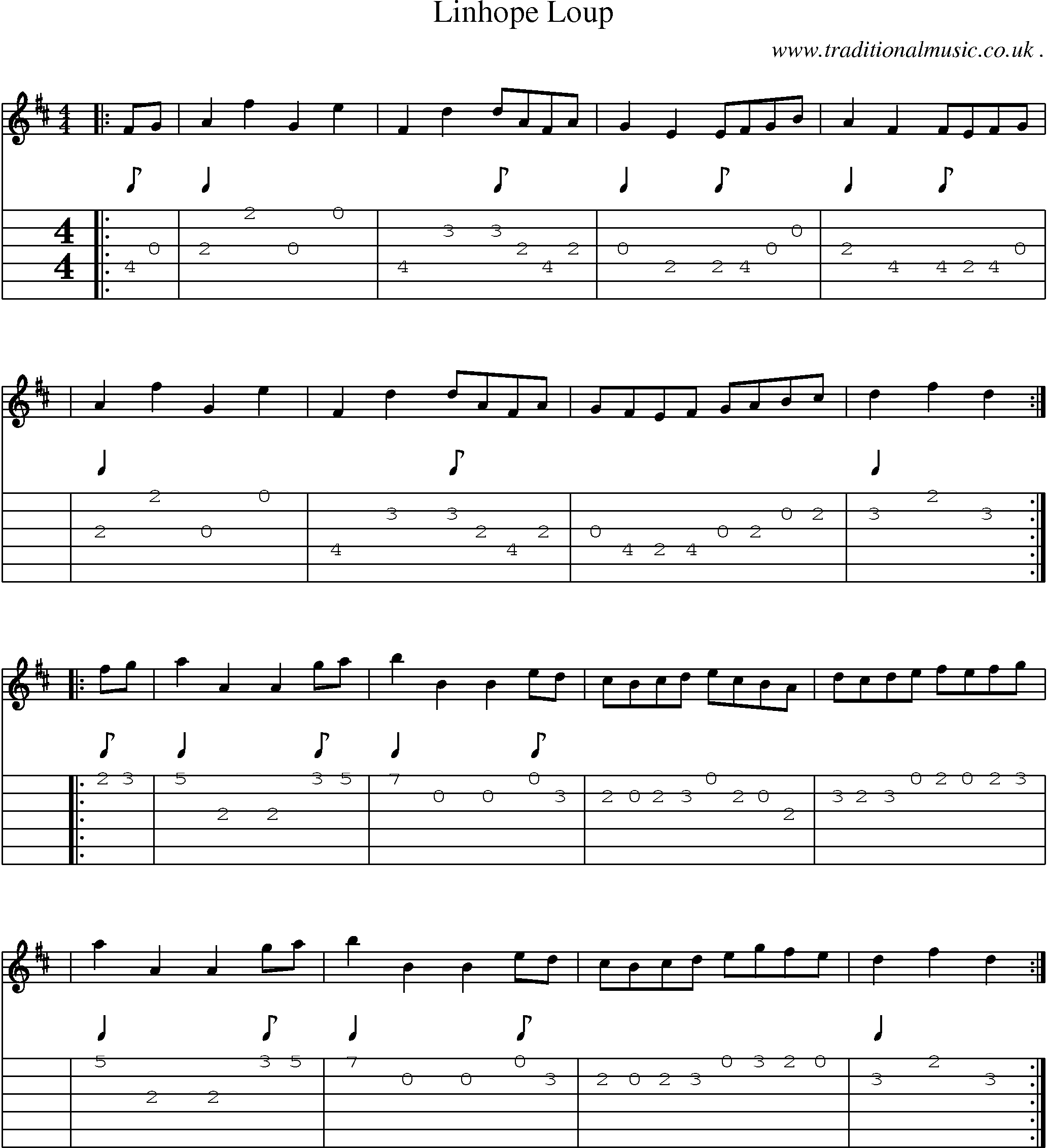 Sheet-Music and Guitar Tabs for Linhope Loup