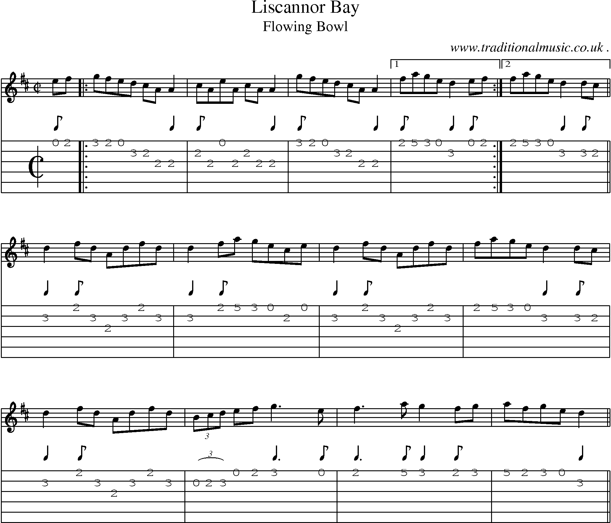 Sheet-Music and Guitar Tabs for Liscannor Bay