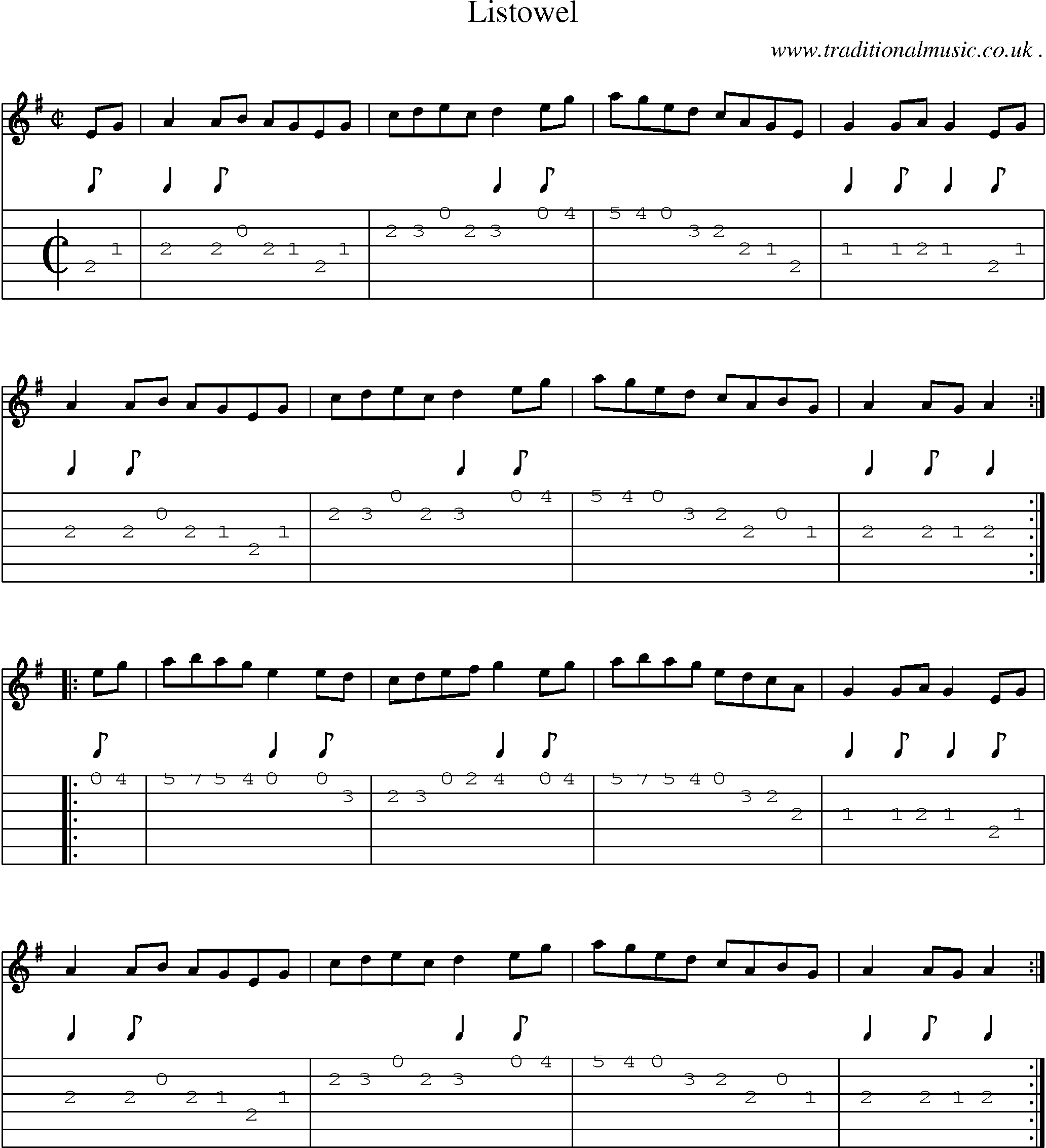 Sheet-Music and Guitar Tabs for Listowel