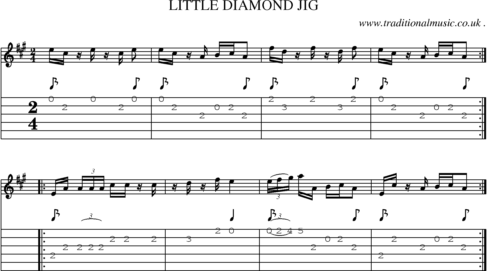 Sheet-Music and Guitar Tabs for Little Diamond Jig