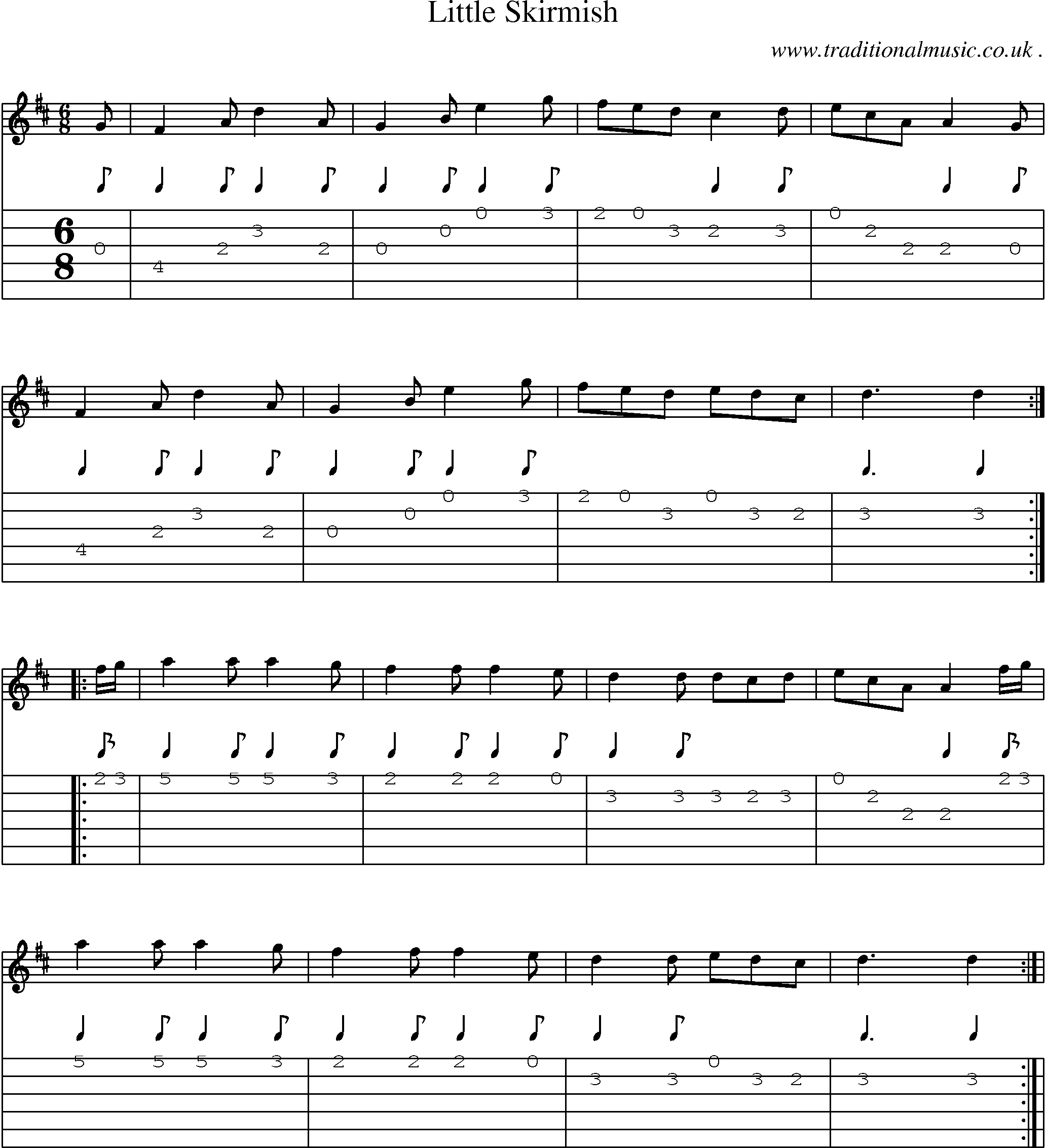 Sheet-Music and Guitar Tabs for Little Skirmish