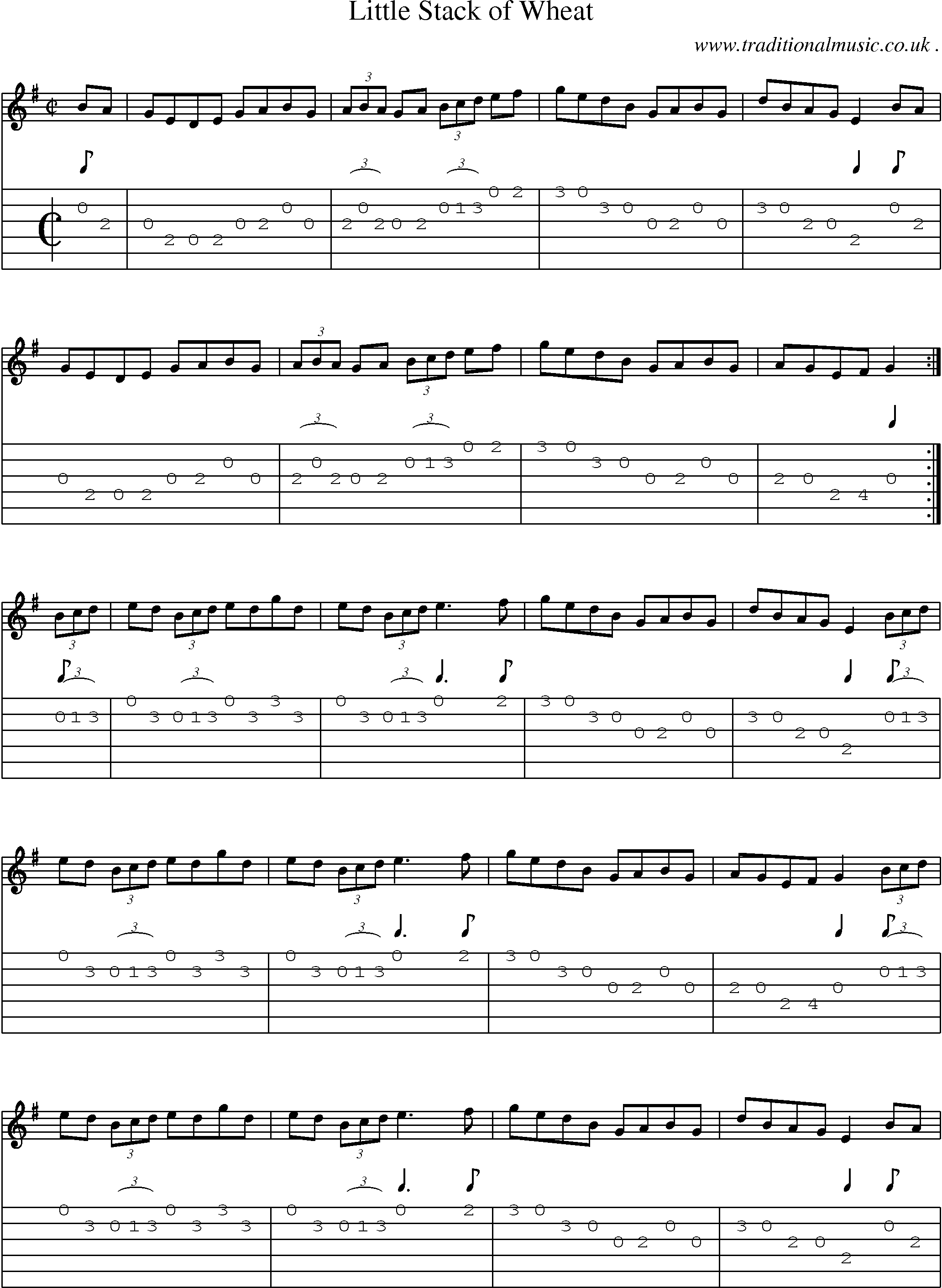 Sheet-Music and Guitar Tabs for Little Stack Of Wheat
