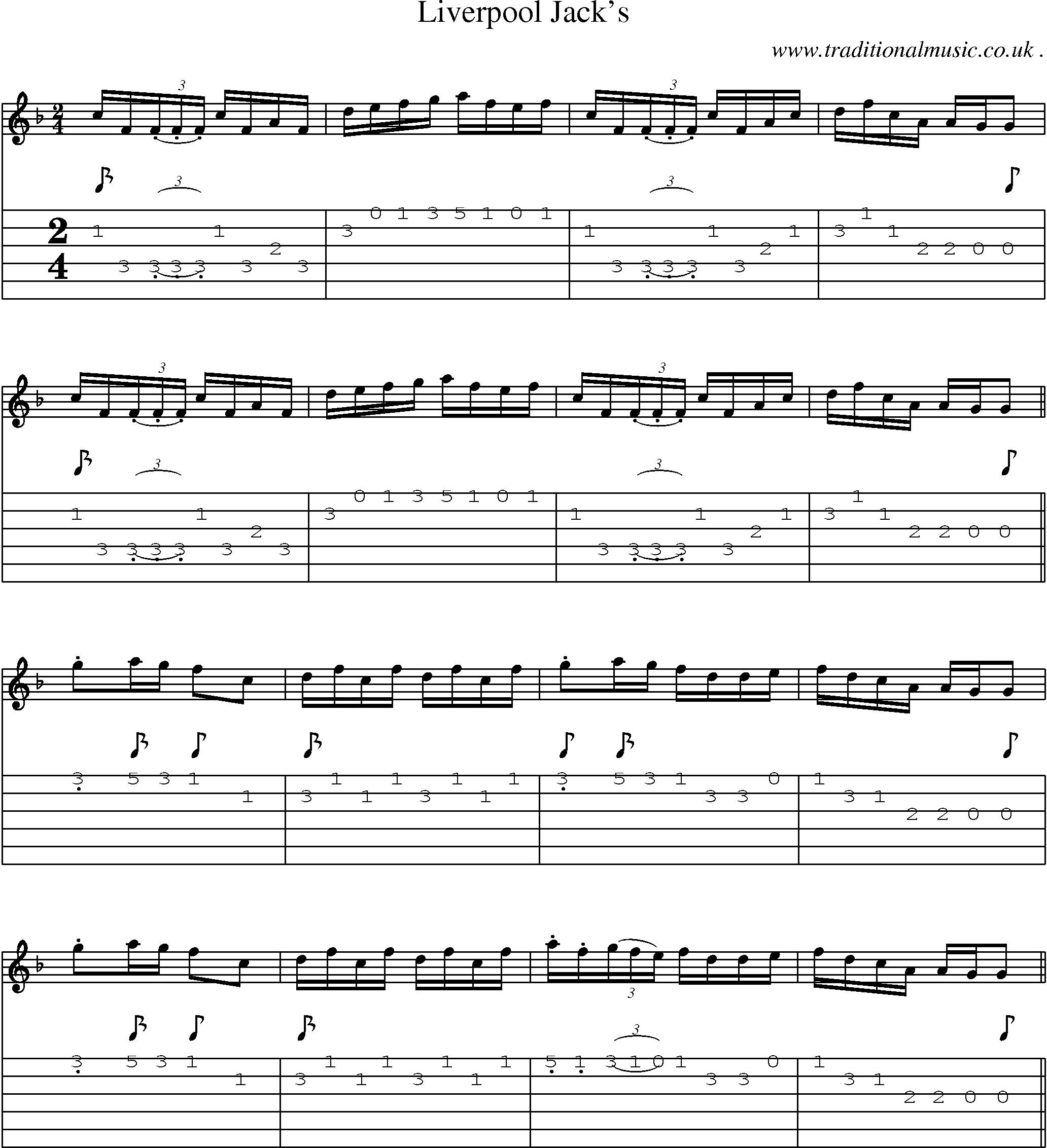 Sheet-Music and Guitar Tabs for Liverpool Jacks